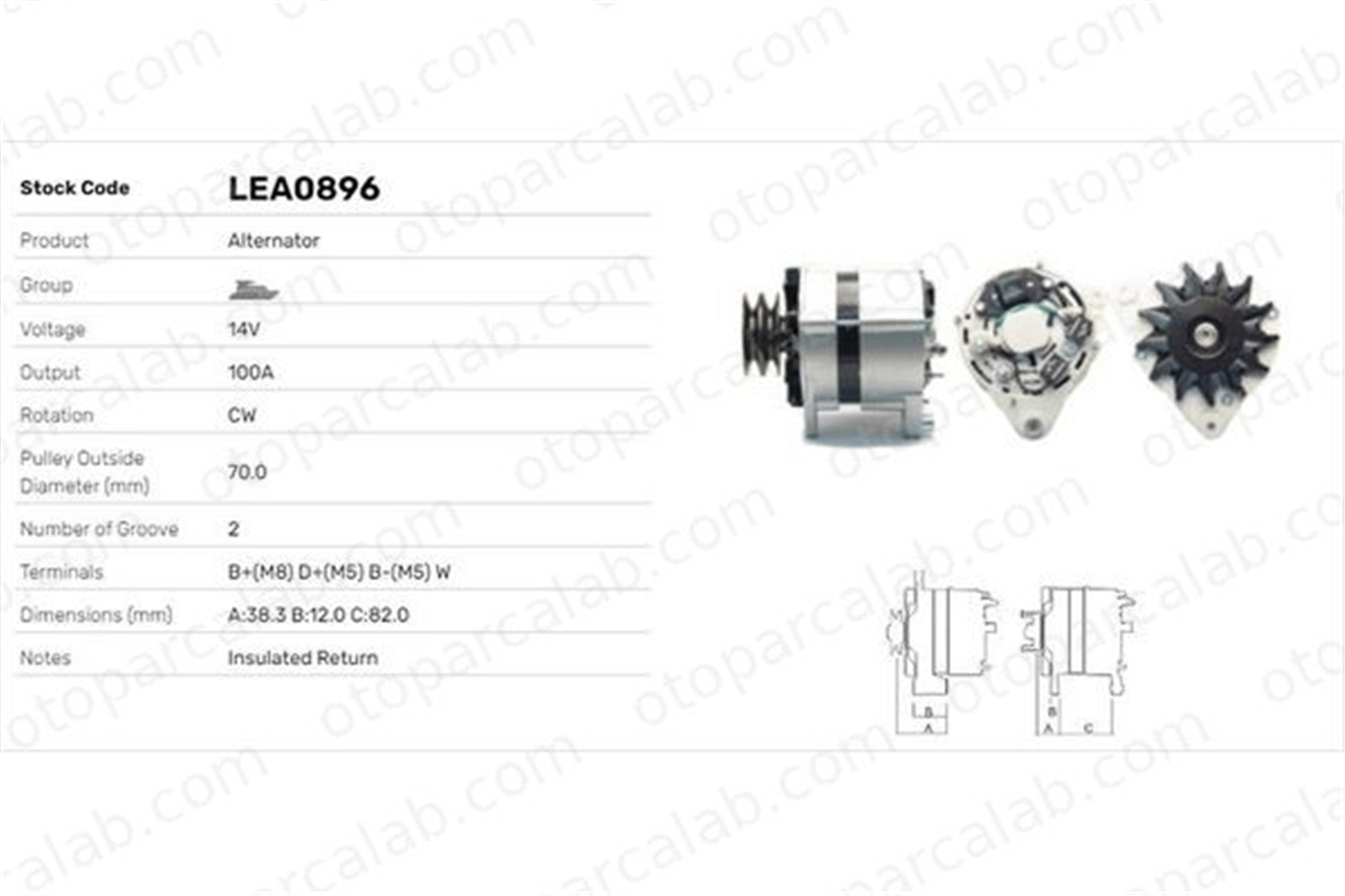 LUCAS ELEKTRIK LEA0896 Alternatör SKODA FAVORIT FAVORIT Forman 36961