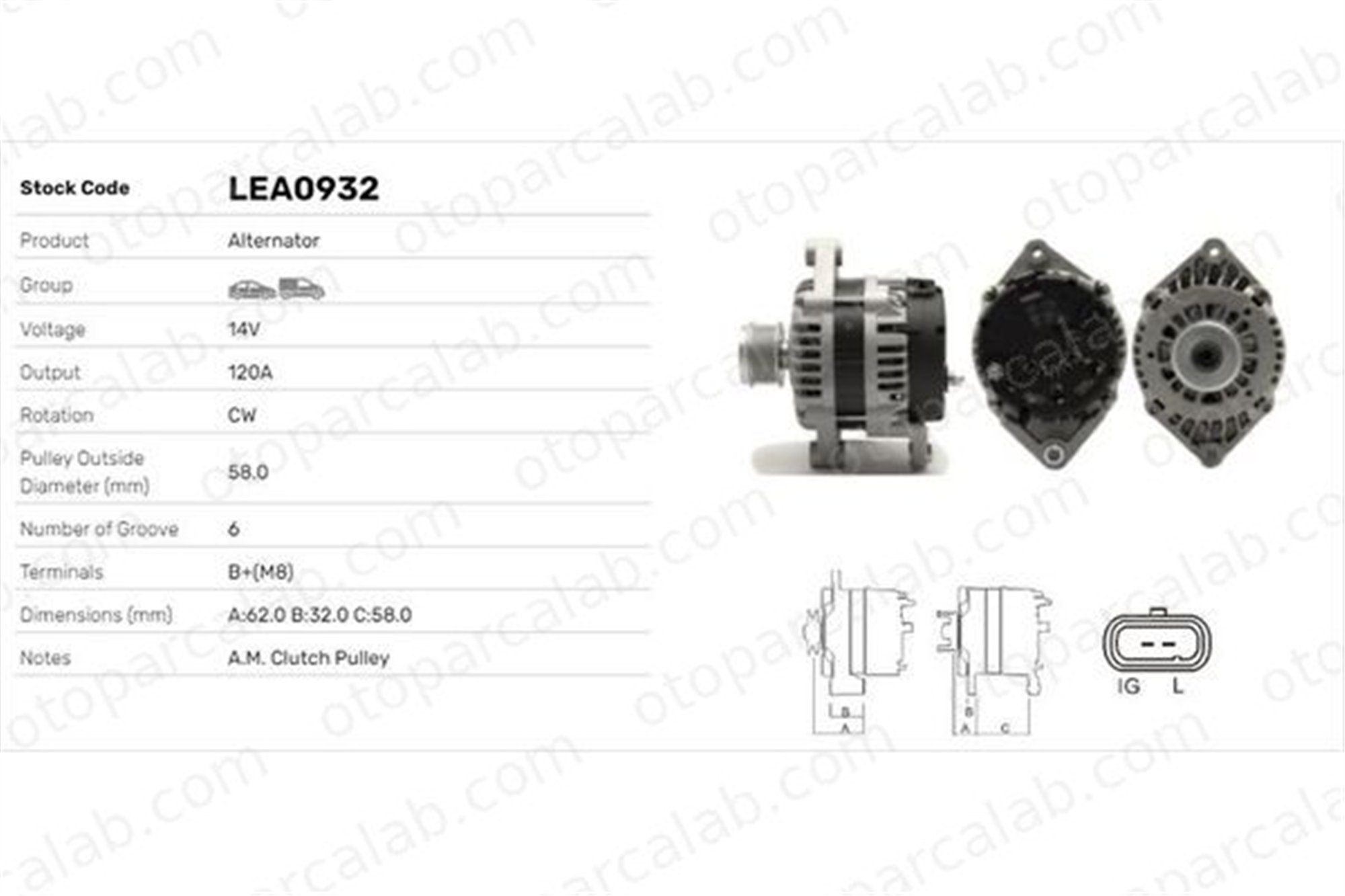LUCAS ELEKTRIK LEA0932 Alternatör OPEL ANTARA A CHEVROLET CAPTIVA 96866018 AA8H11A0258