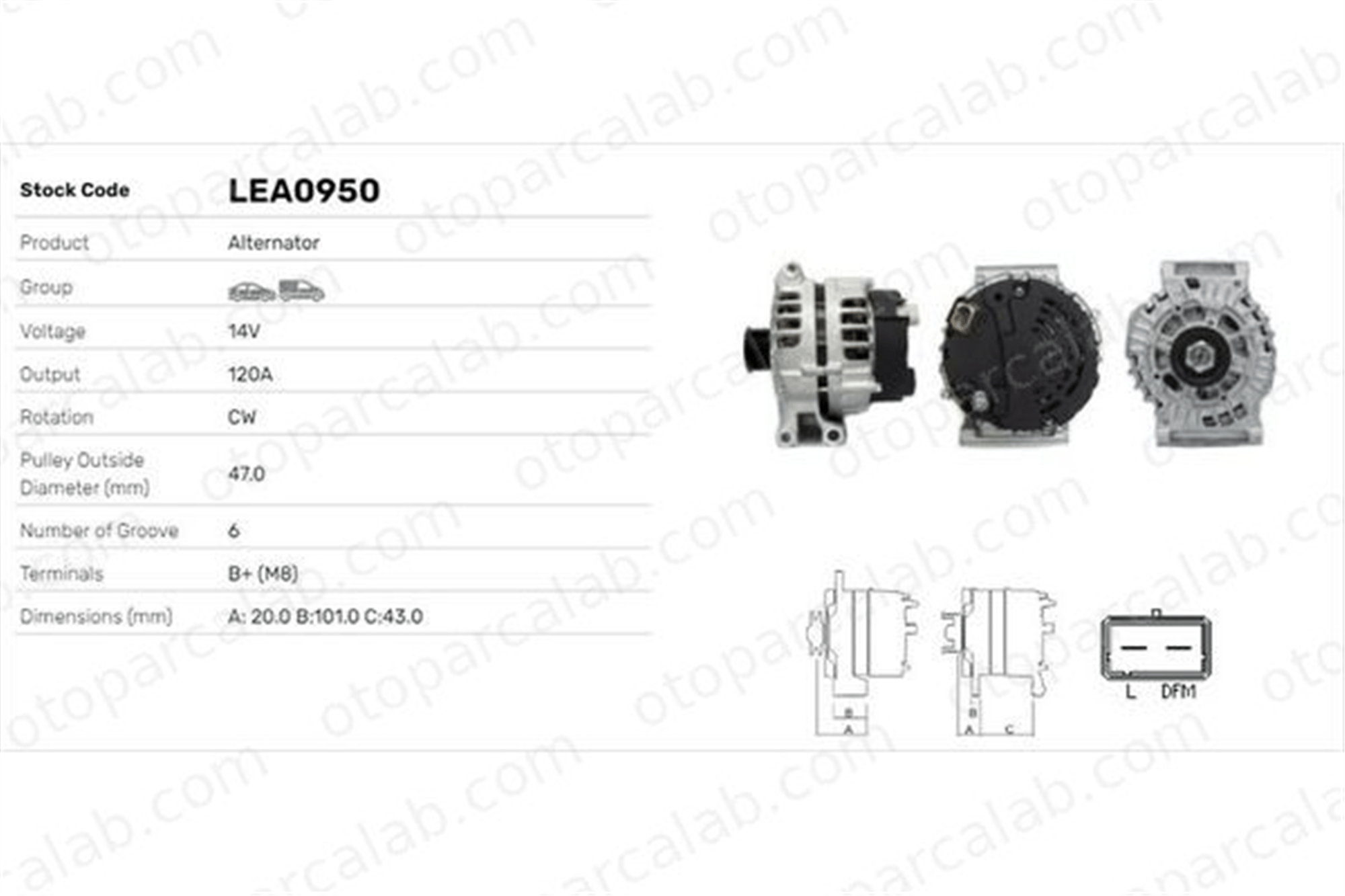 LUCAS ELEKTRIK LEA0950 Alternatör MINI MINI MINI Cabrio LEA0950 12317515033