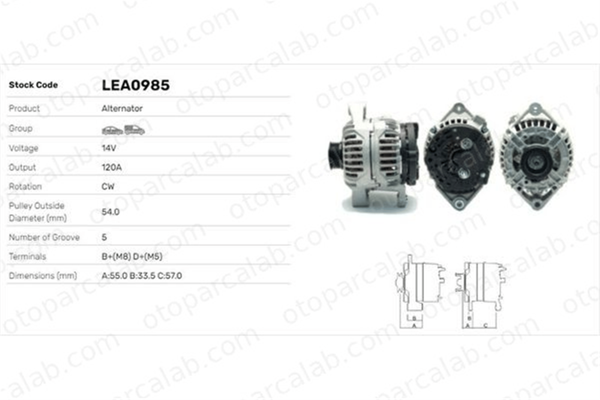 LUCAS ELEKTRIK LEA0985 Alternatör OPEL ASTRA G Station wagon ASTRA G Coupe 13125229 13147093
