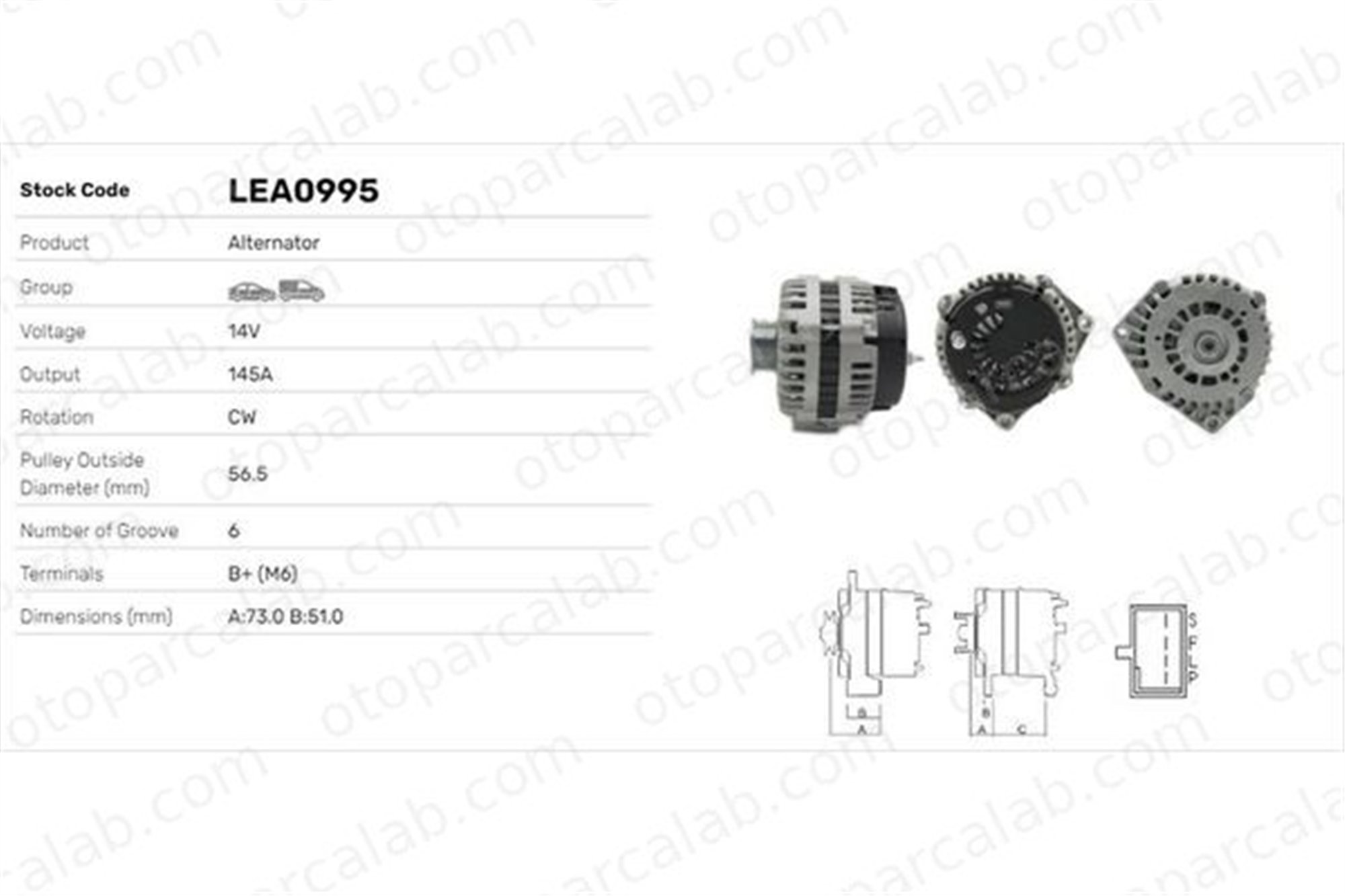 LUCAS ELEKTRIK LEA0995 Alternatör CHEVROLET TAHOE SAAB 9-7X LEA0995 10464476