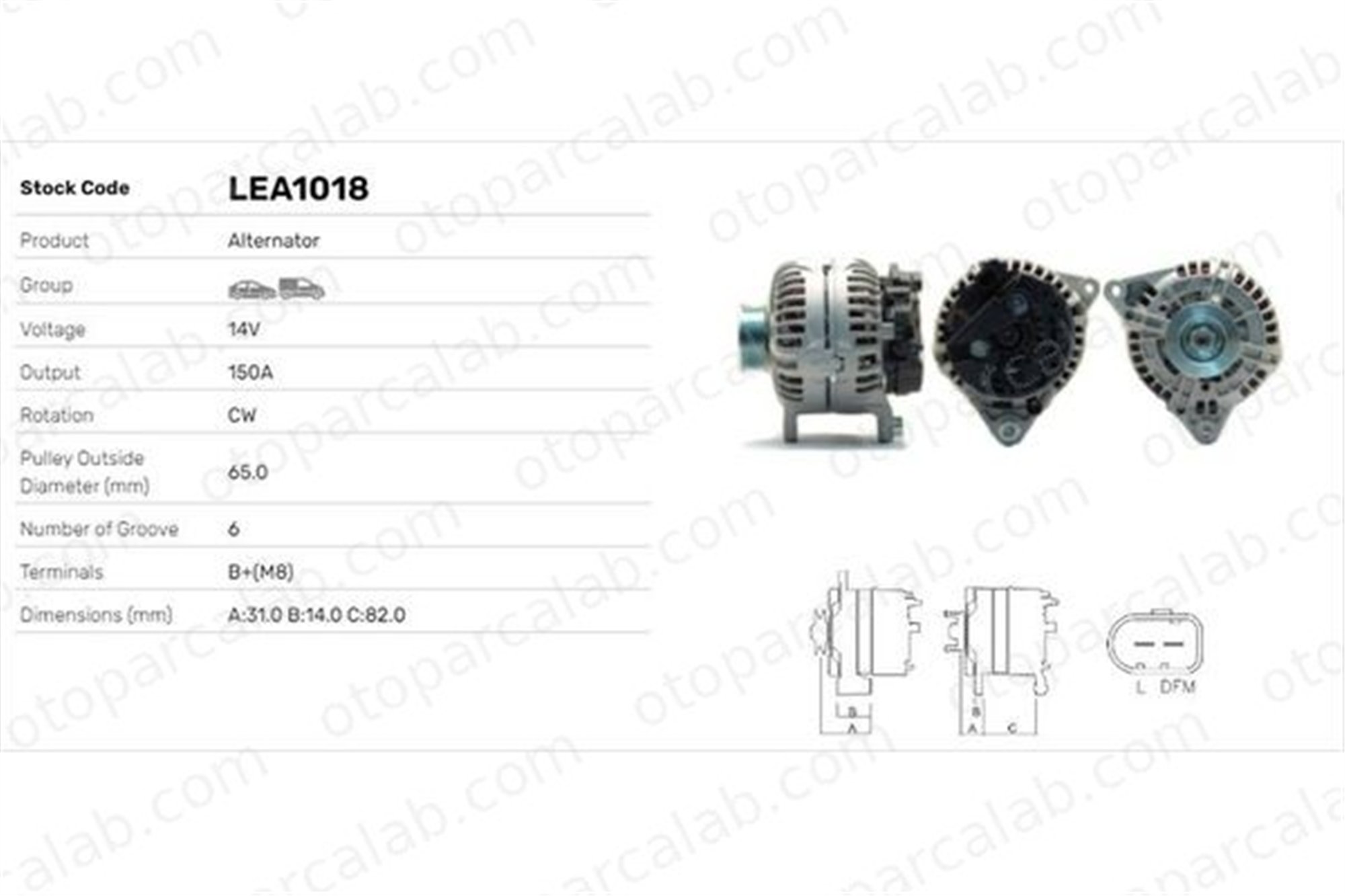 LUCAS ELEKTRIK LEA1018 Alternatör AUDI A6 C5 Avant A4 B6 Avant LEA1018 47903015X