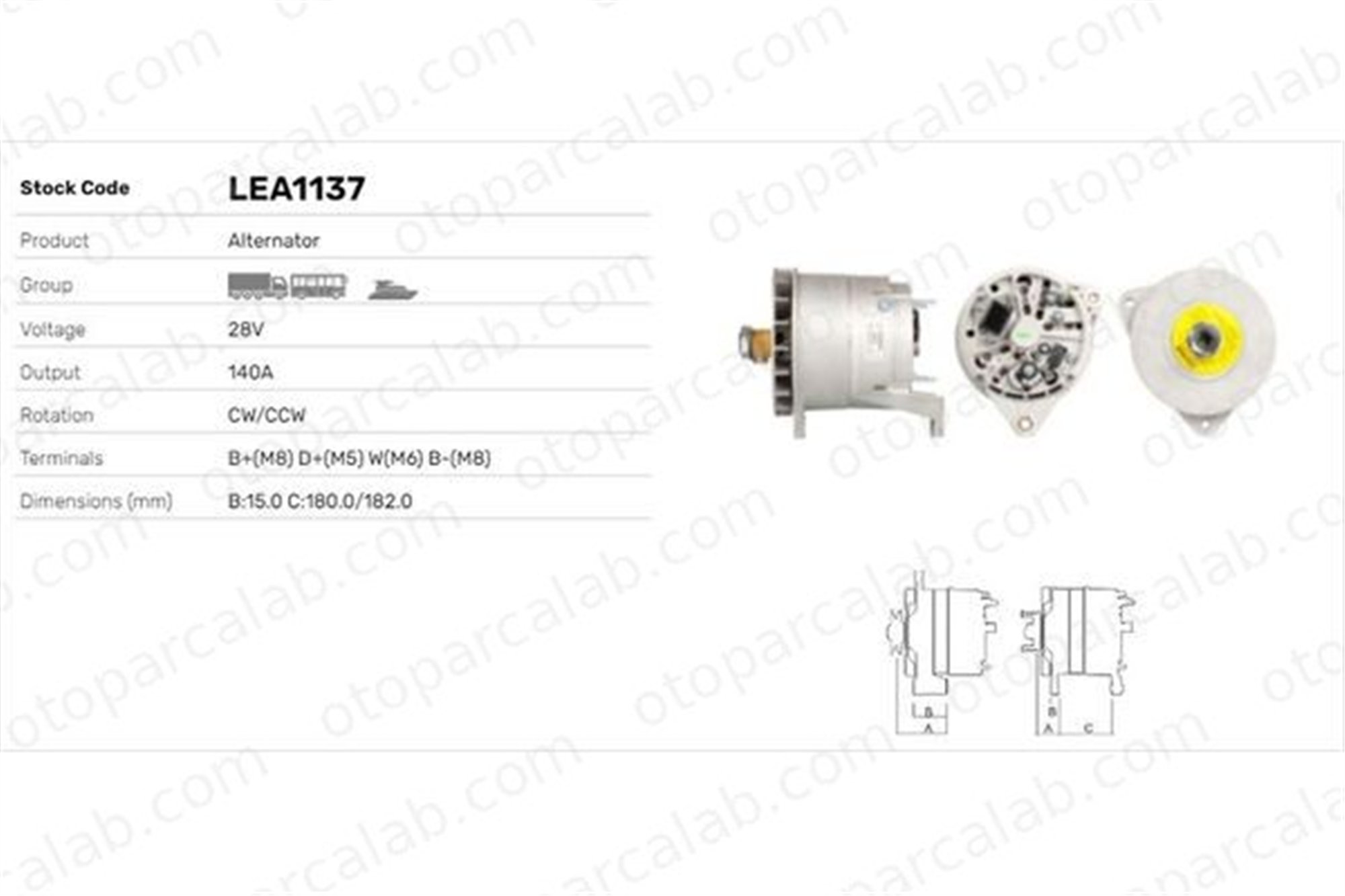 LUCAS ELEKTRIK LEA1137 Alternatör SCANIA R II P II 1244090 1254010