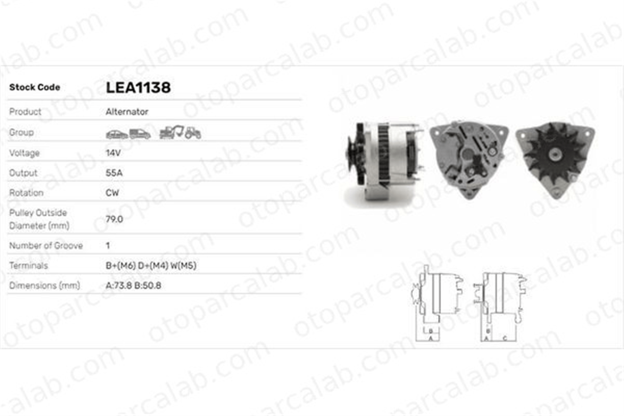 LUCAS ELEKTRIK LEA1138 Alternatör BMW 3 5 LEA1138 C000900010050