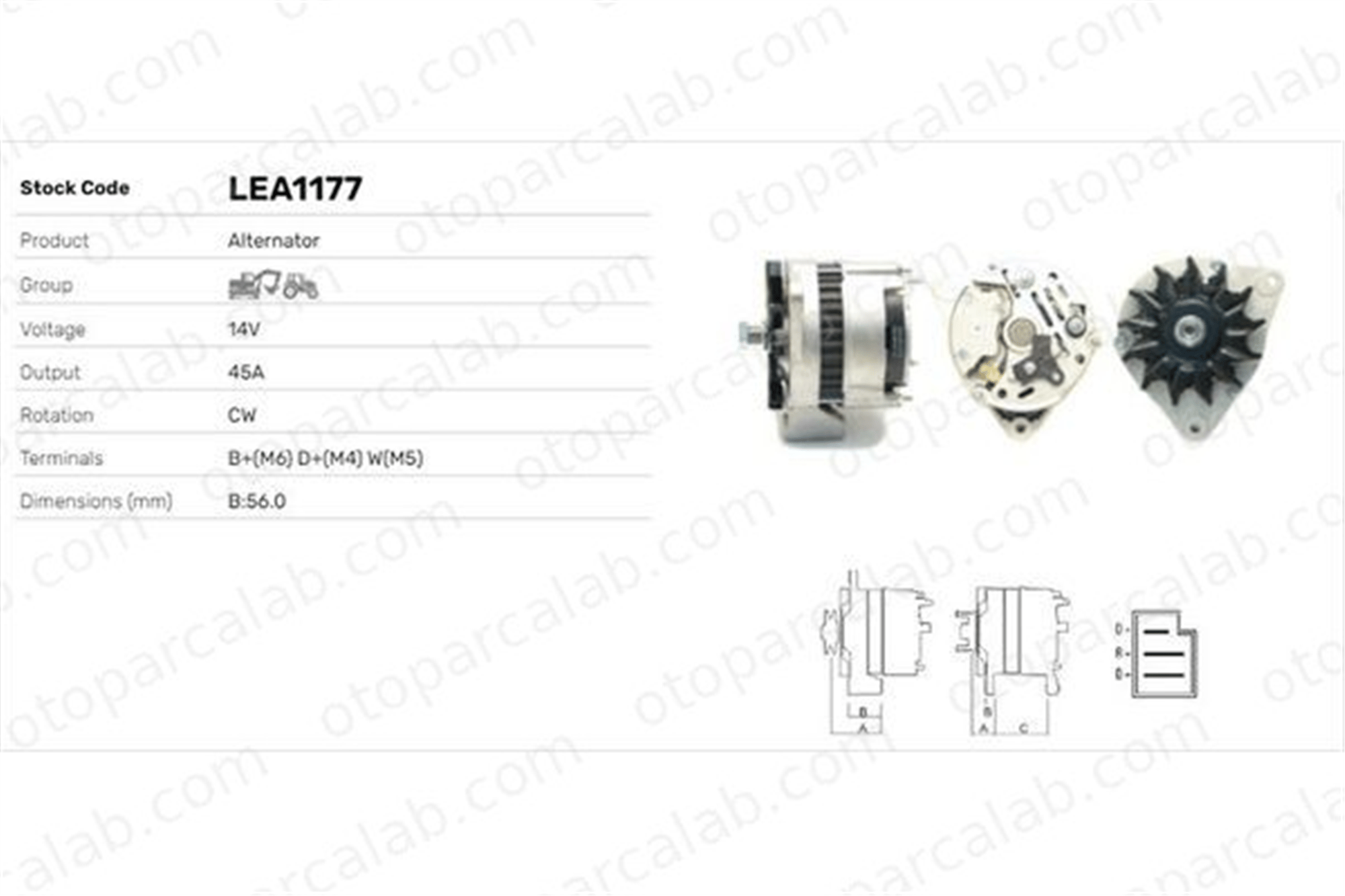LUCAS ELEKTRIK LEA1177 Alternatör FENDT Farmer Favorit LEA1177 C000900010100