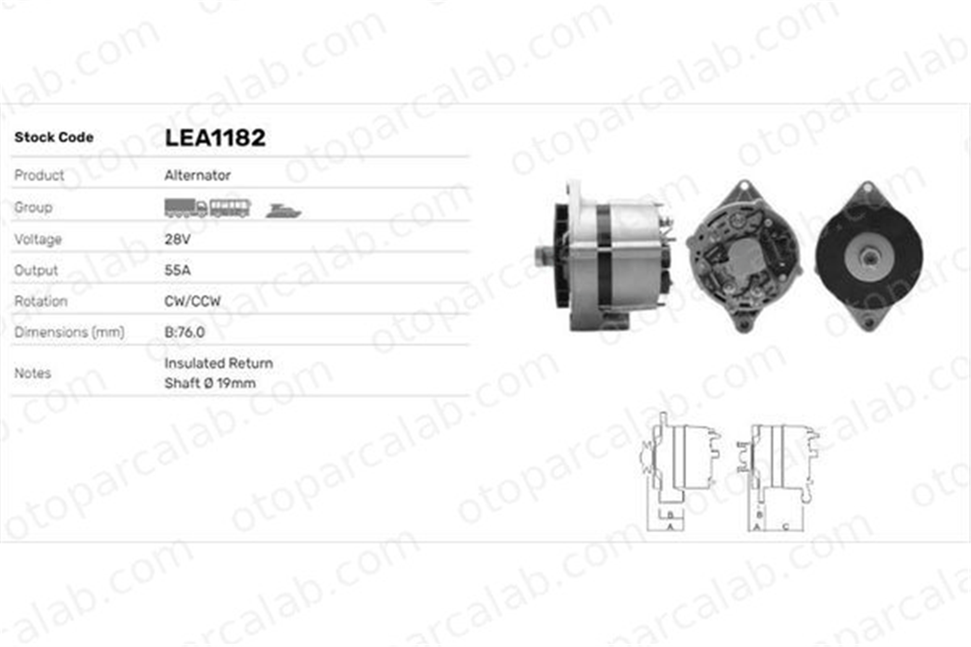 LUCAS ELEKTRIK LEA1182 Alternatör ALFA ROMEO MITO GIULIETTA 92901947 18162
