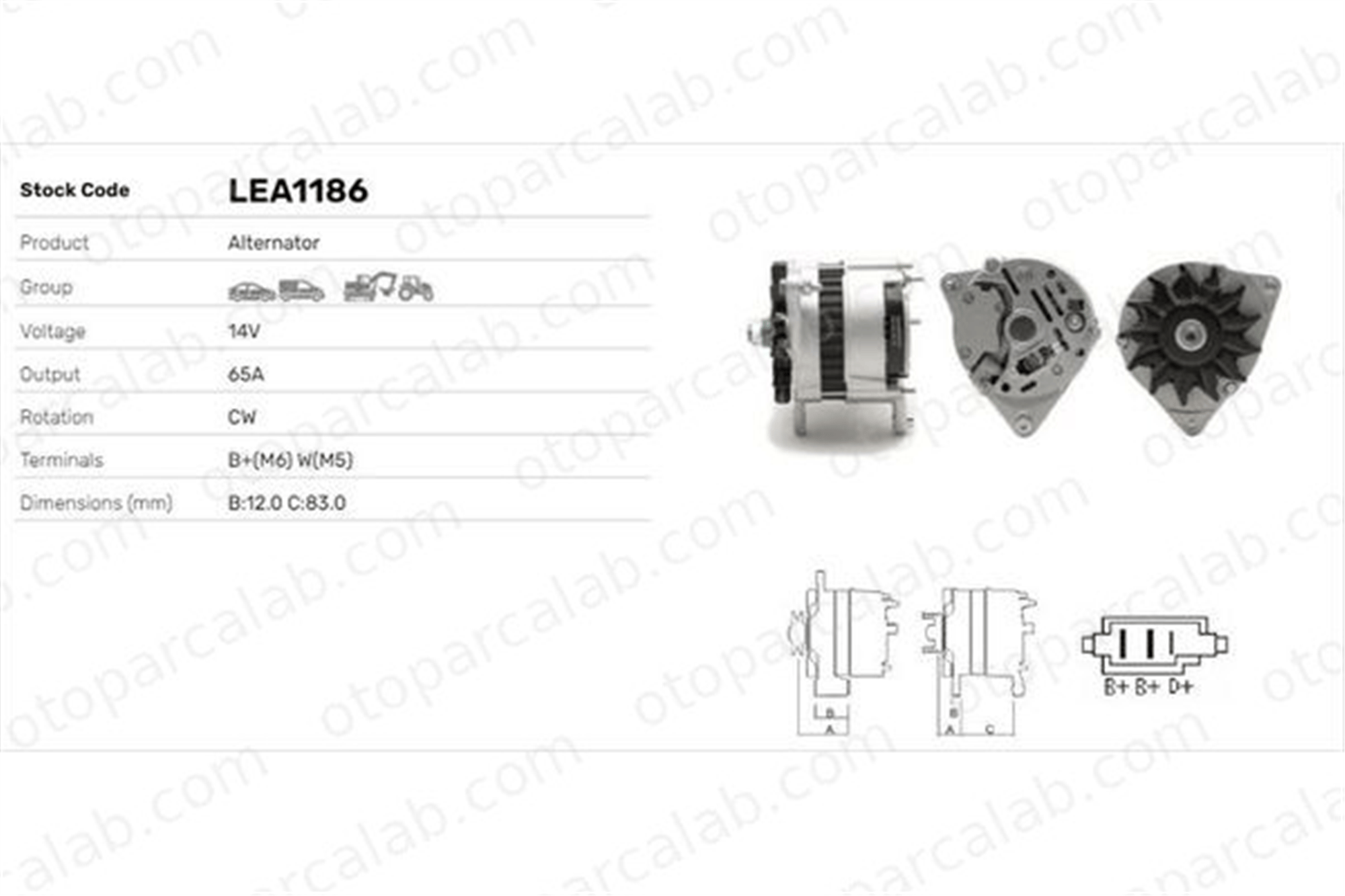 LUCAS ELEKTRIK LEA1186 Alternatör ROVER 100 / METRO Hatchback 200 II Hatchback 1475923M91 229301A1
