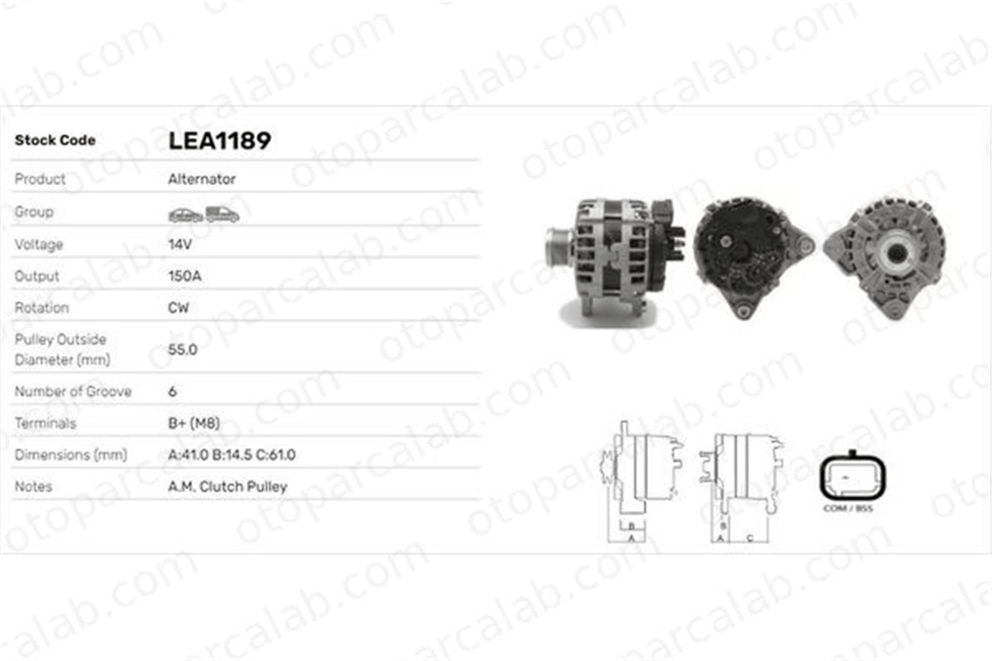 LUCAS ELEKTRIK LEA1189 Alternatör RENAULT MEGANE IV Grandtour MEGANE IV Hatchback 231004EA0A
