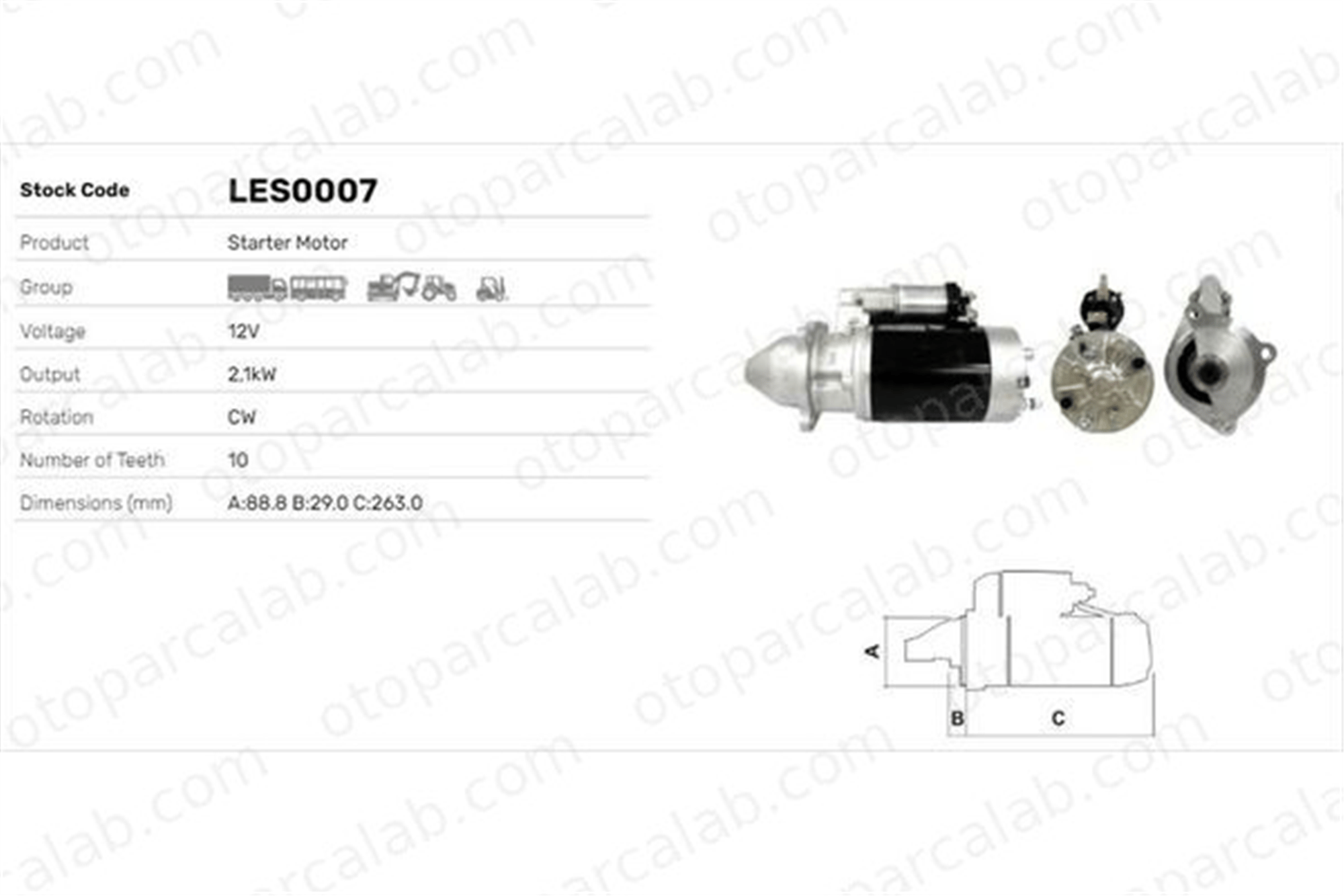 LUCAS ELEKTRIK LES0007 Marş Dinamosu CARBODIES FL2 FX4 20231963 20234463