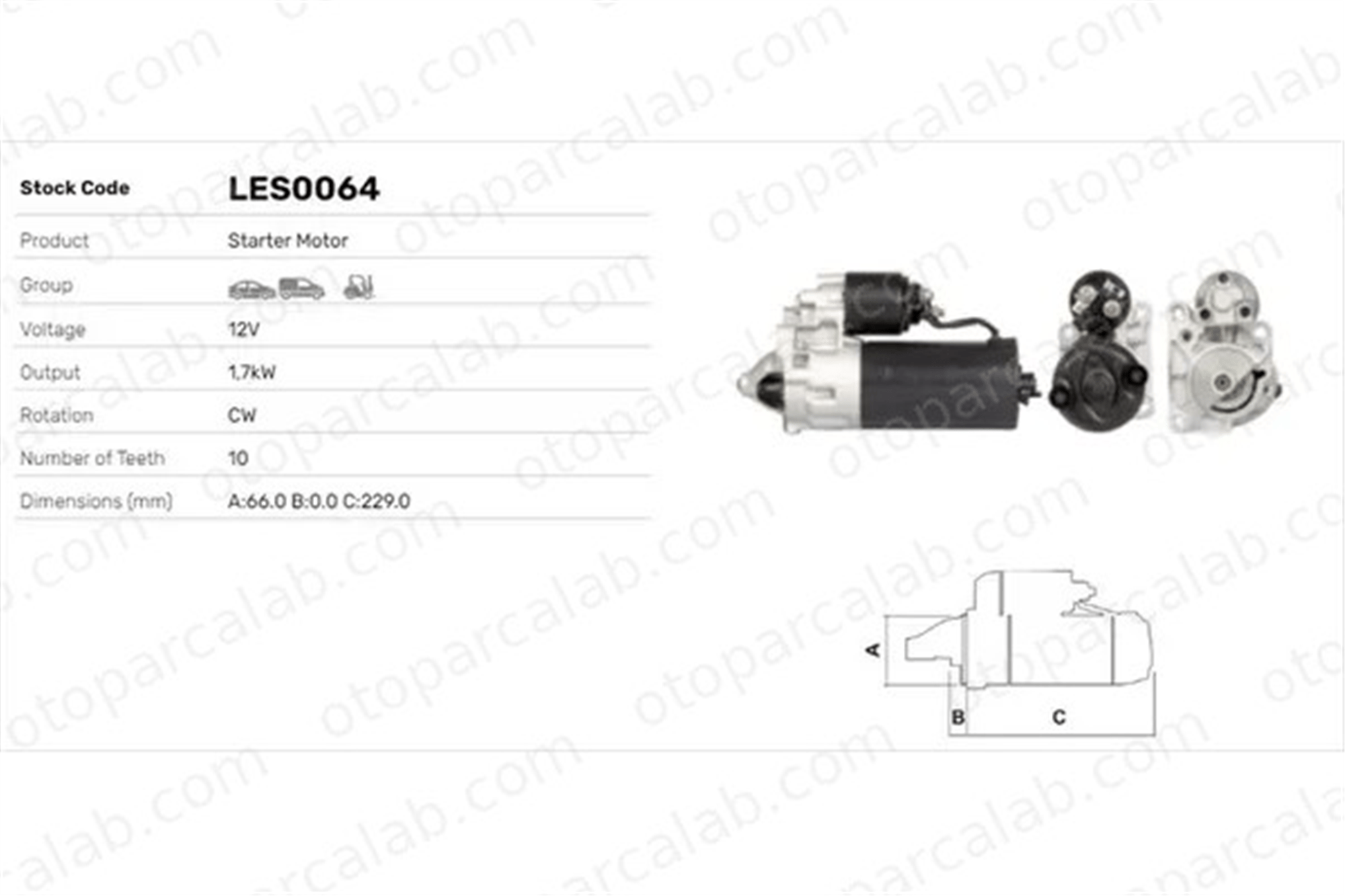 LUCAS ELEKTRIK LES0064 Marş Dinamosu RENAULT 19 II Chamade 19 I 35605617 6001040105