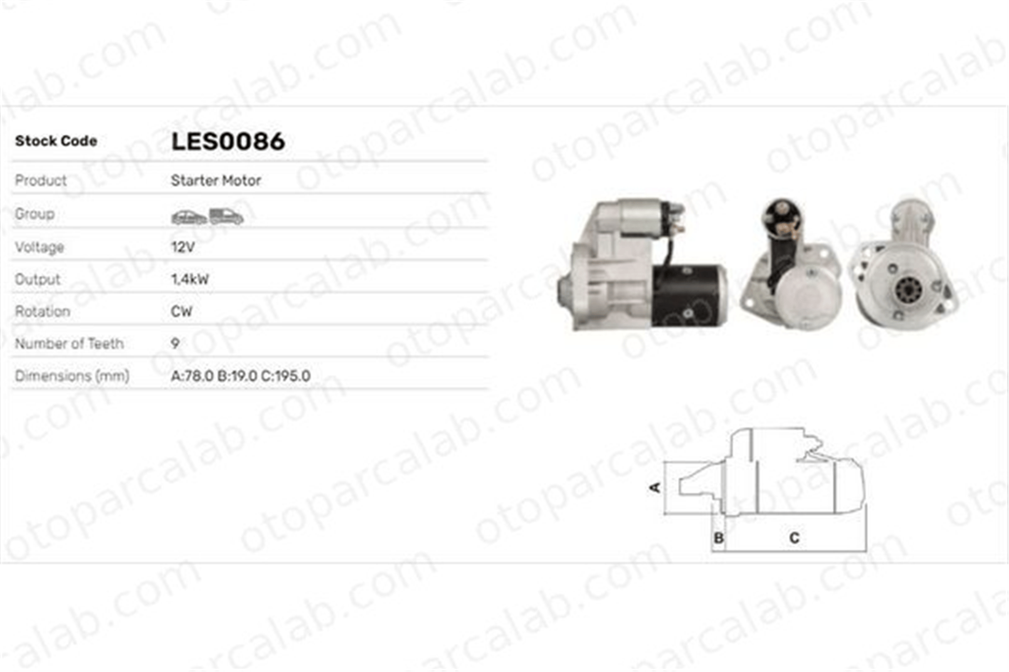 LUCAS ELEKTRIK LES0086 Marş Dinamosu ISUZU GEMINI GEMINI Sedan S114473 S114480