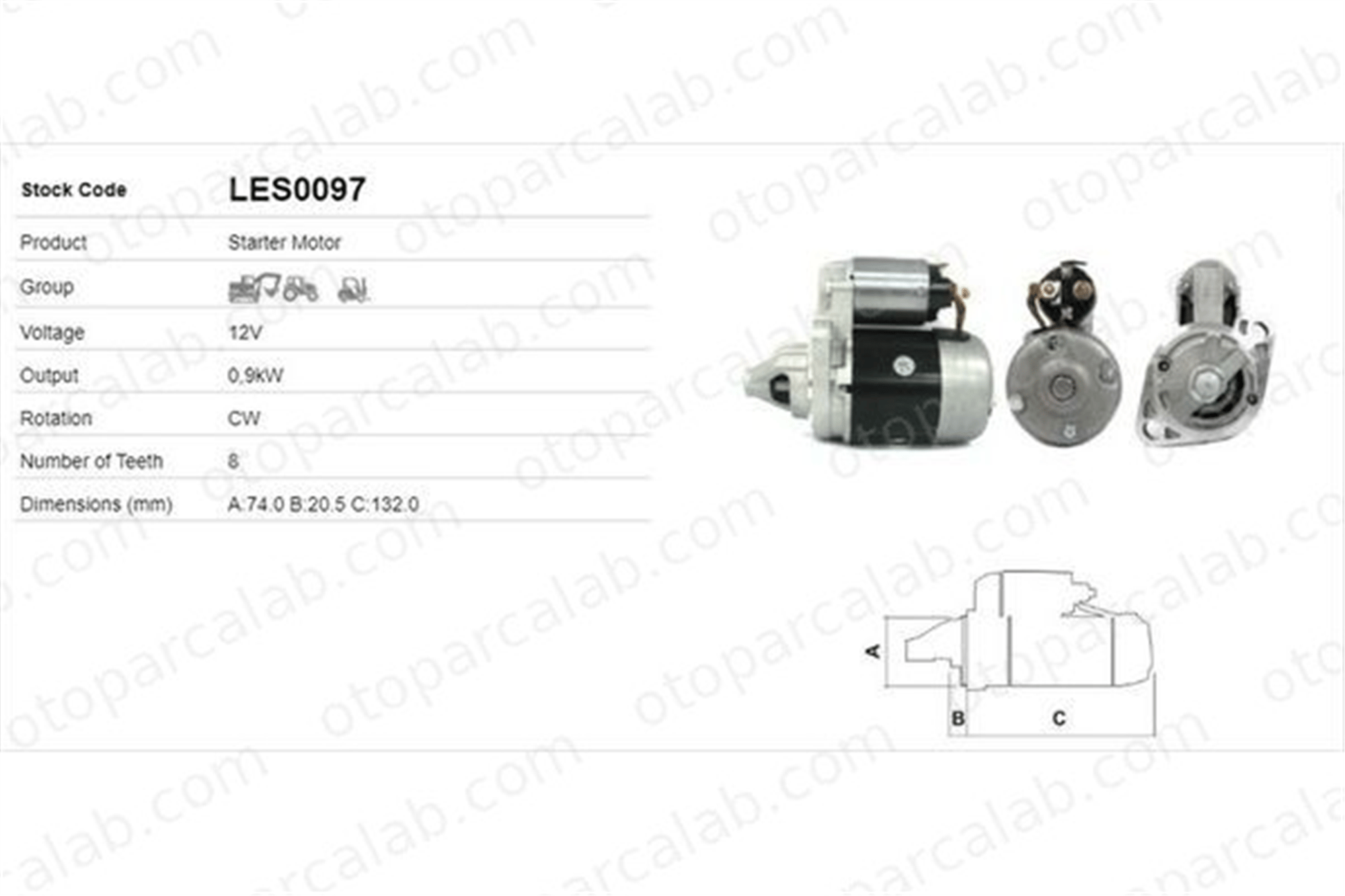 LUCAS ELEKTRIK LES0097 Marş Dinamosu ISUZU TROOPER I 1362069 2314322