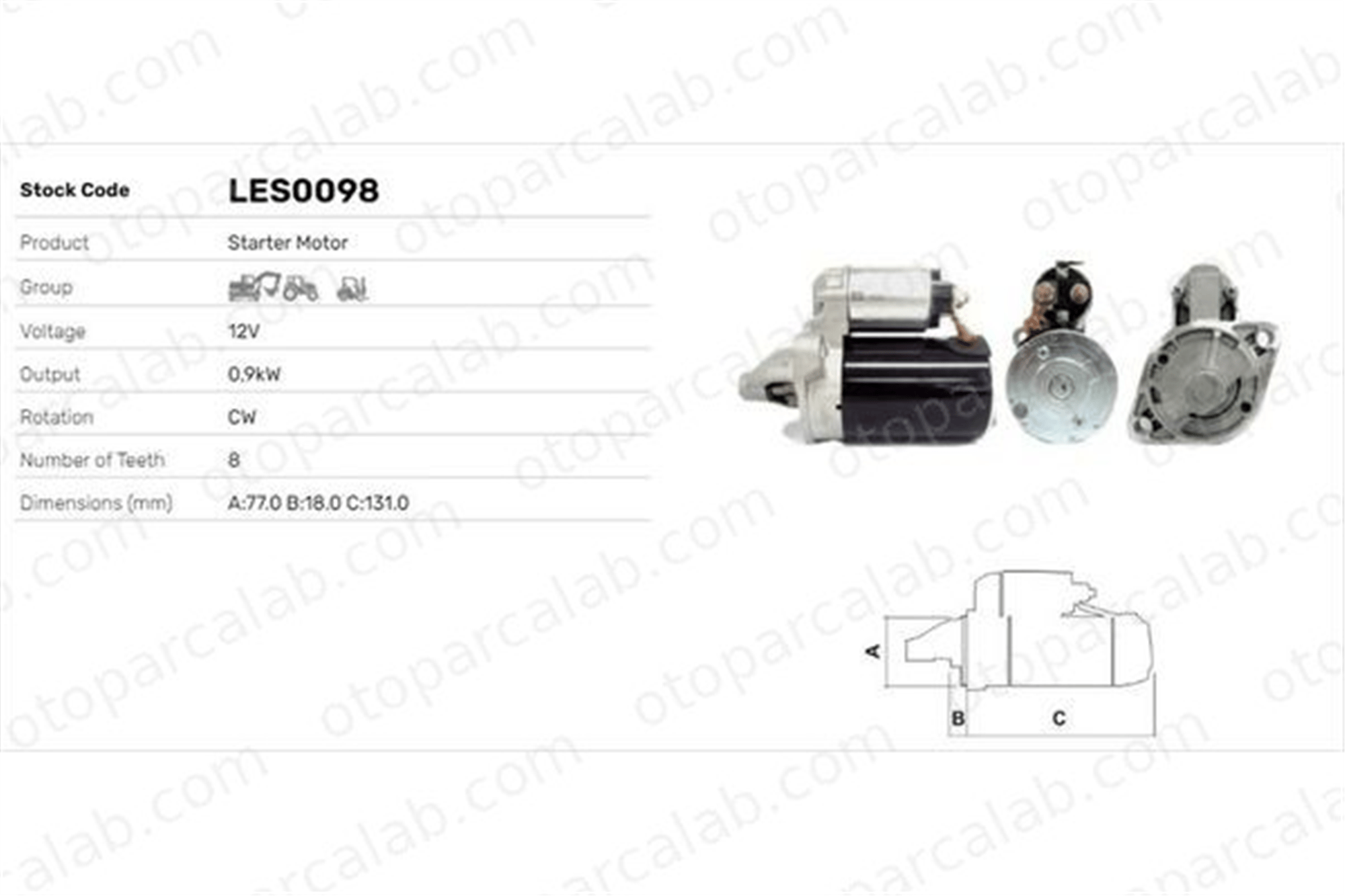 LUCAS ELEKTRIK LES0098 Marş Dinamosu MITSUBISHI COLT II LANCER III Station Wagon 3790819 4322070