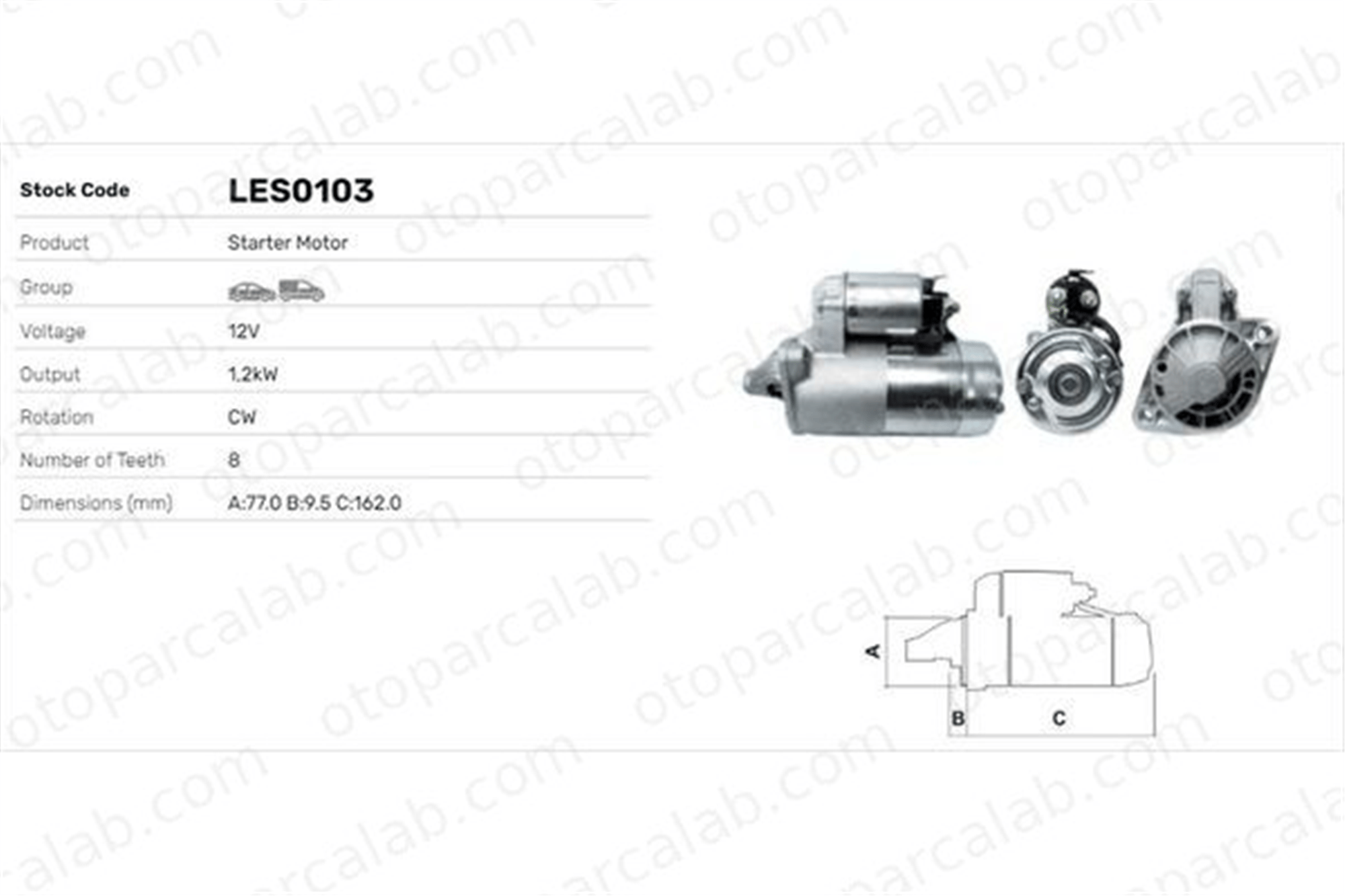 LUCAS ELEKTRIK LES0103 Marş Dinamosu HYUNDAI SONATA III MITSUBISHI SPACE WAGON 3610032560 3610032610