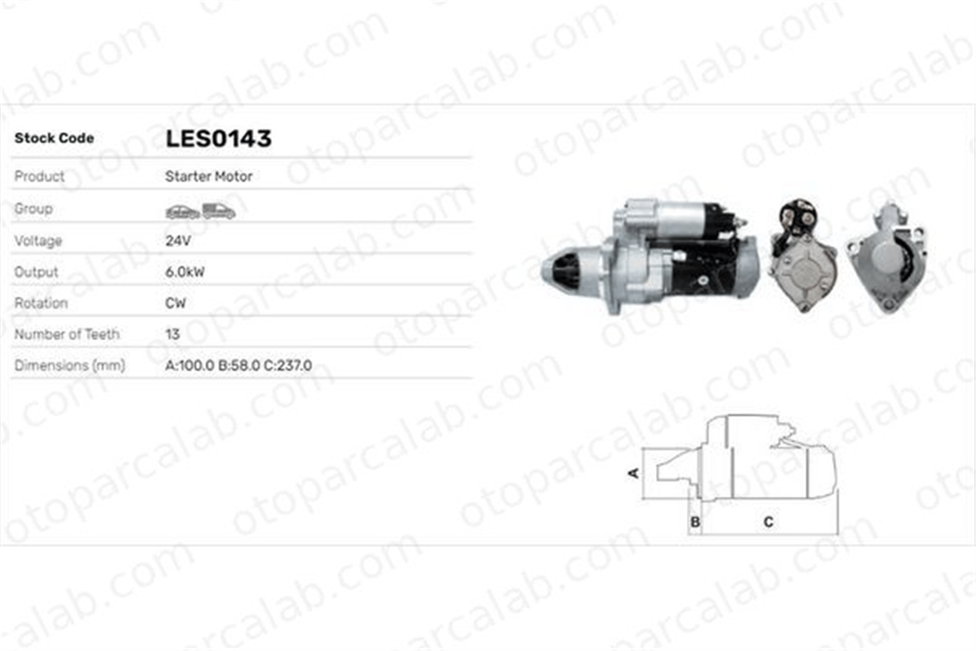 LUCAS ELEKTRIK LES0143 Marş Dinamosu SEAT TOLEDO I VW GOLF III M4T95071 M4T95072