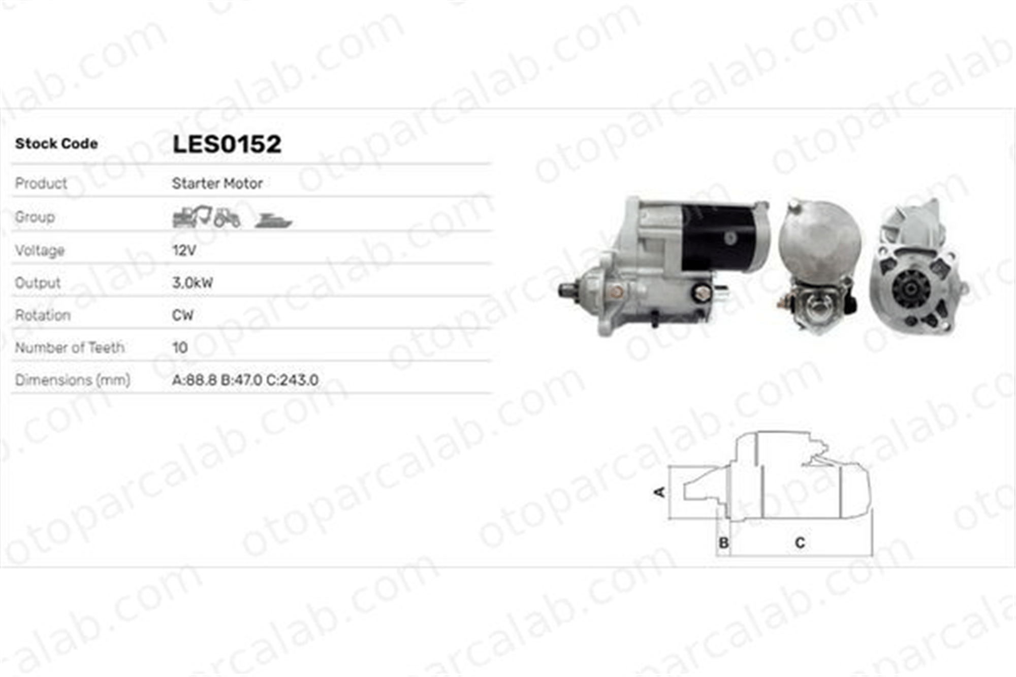 LUCAS ELEKTRIK LES0152 Marş Dinamosu FORD MONDEO V Hatchback MONDEO V Sedan 6667825 3E5382