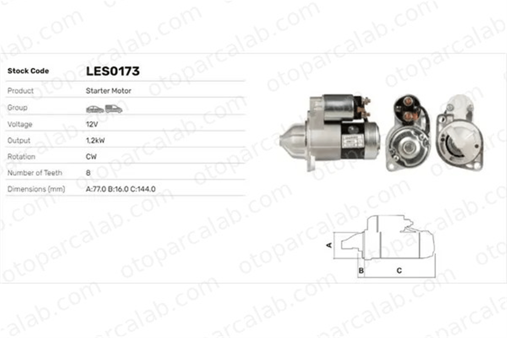 LUCAS ELEKTRIK LES0173 Marş Dinamosu HYUNDAI ELANTRA III Sedan COUPE I 3610023100 3610023150