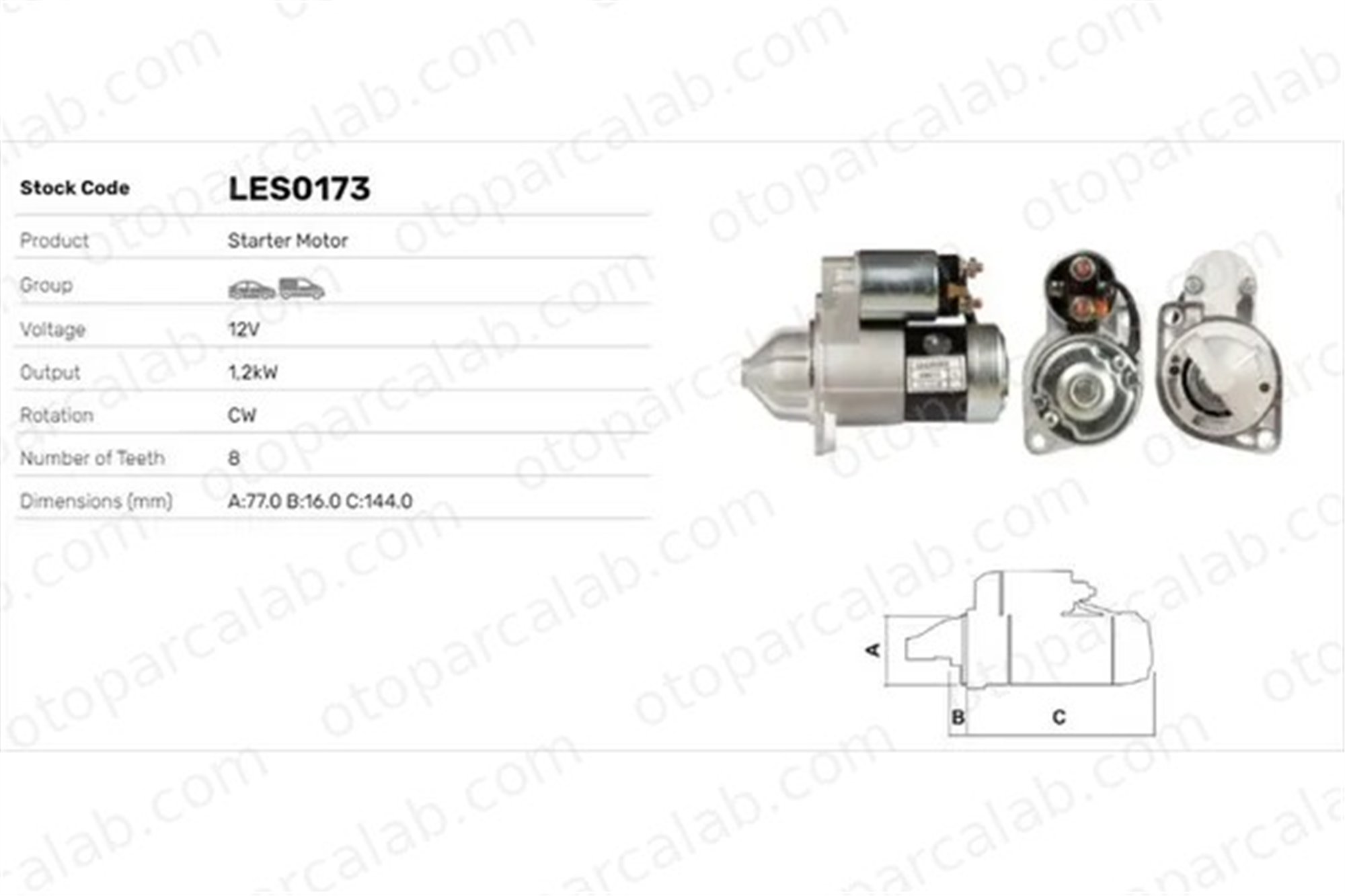 LUCAS ELEKTRIK LES0173 Marş Dinamosu HYUNDAI ELANTRA III Sedan COUPE I 3610023100 3610023150