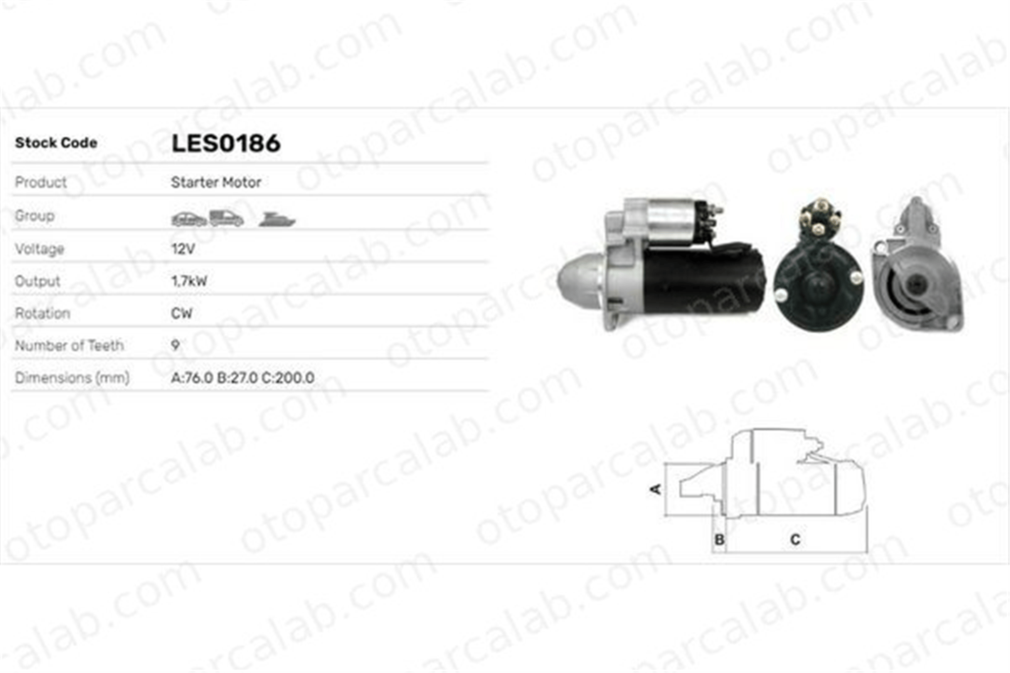 LUCAS ELEKTRIK LES0186 Marş Dinamosu BMW 7 5 12411271749 12411272150