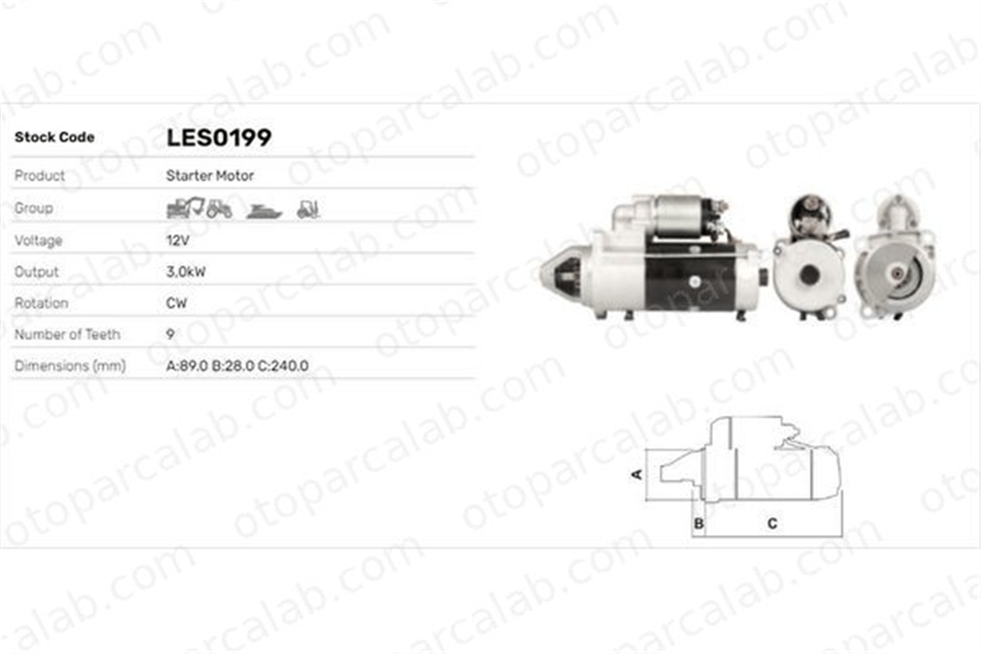 LUCAS ELEKTRIK LES0199 Marş Dinamosu FENDT Farmer DEUTZ-FAHR AGROTRON C000900060140 2913108700