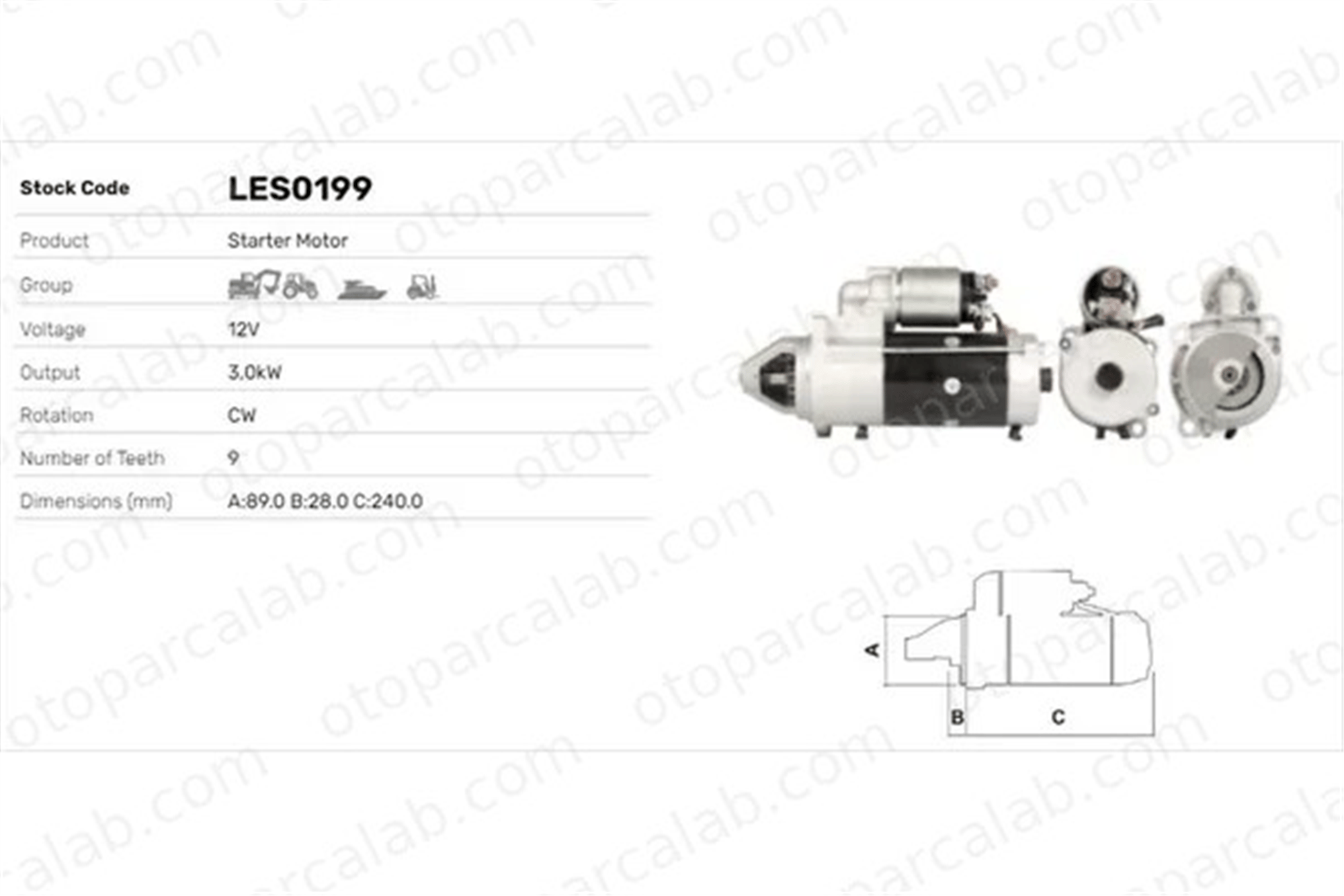 LUCAS ELEKTRIK LES0199 Marş Dinamosu FENDT Farmer DEUTZ-FAHR AGROTRON C000900060140 2913108700