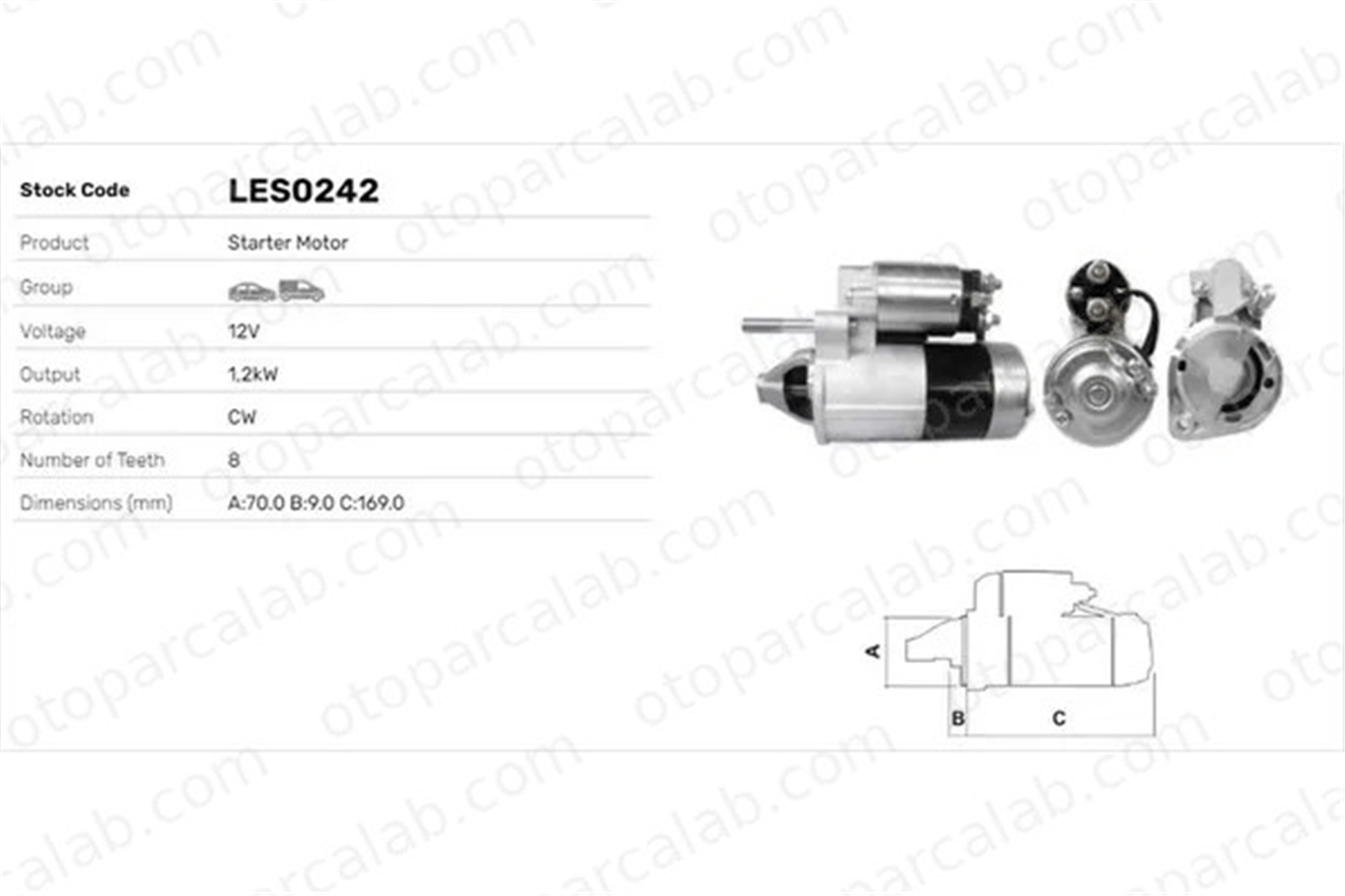 LUCAS ELEKTRIK LES0242 Marş Dinamosu HYUNDAI XG COUPE II 3610037210 3610037230