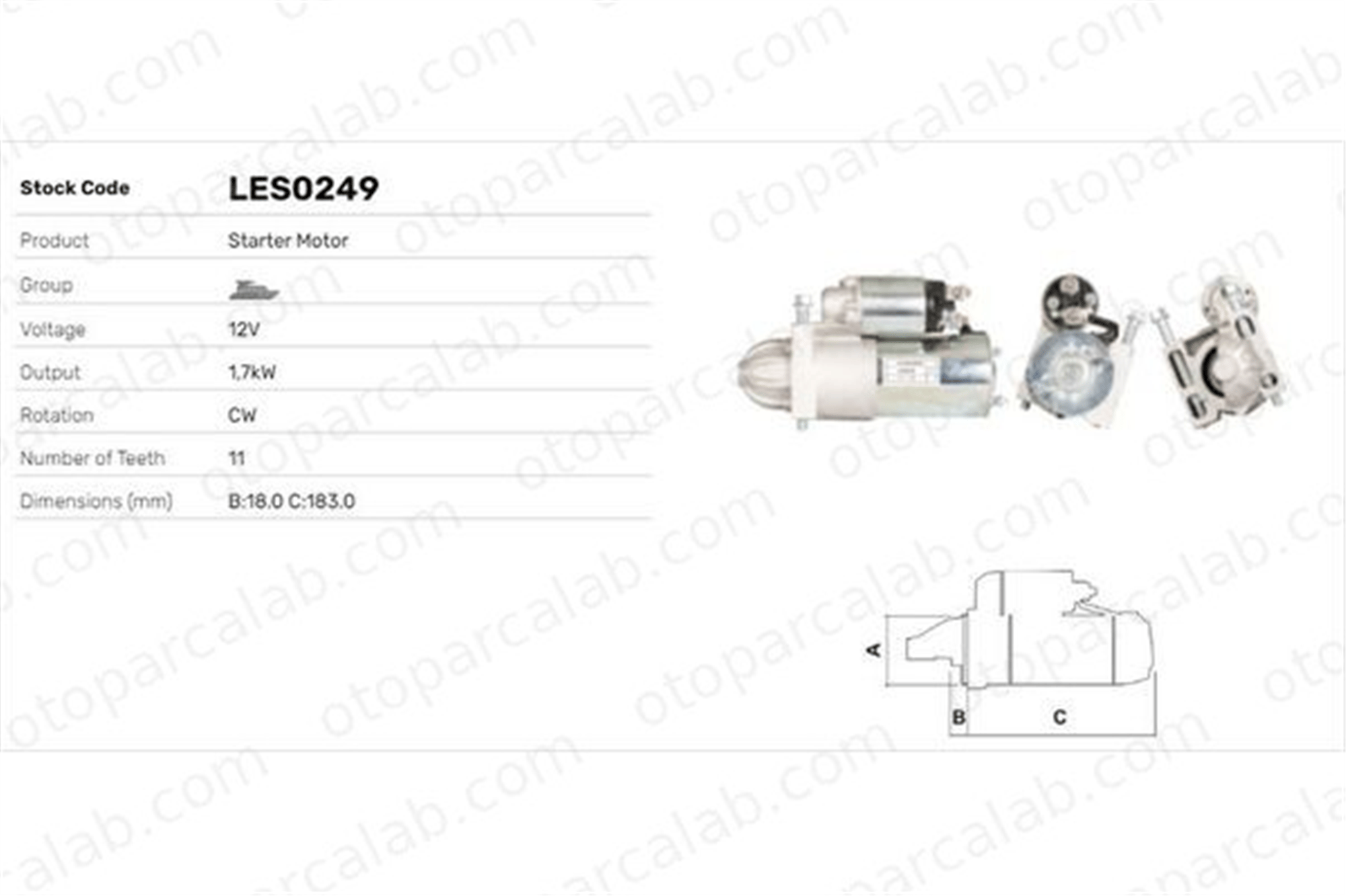 LUCAS ELEKTRIK LES0249 Marş Dinamosu CHEVROLET BLAZER S10 CADILLAC ESCALADE 2817056 A232158