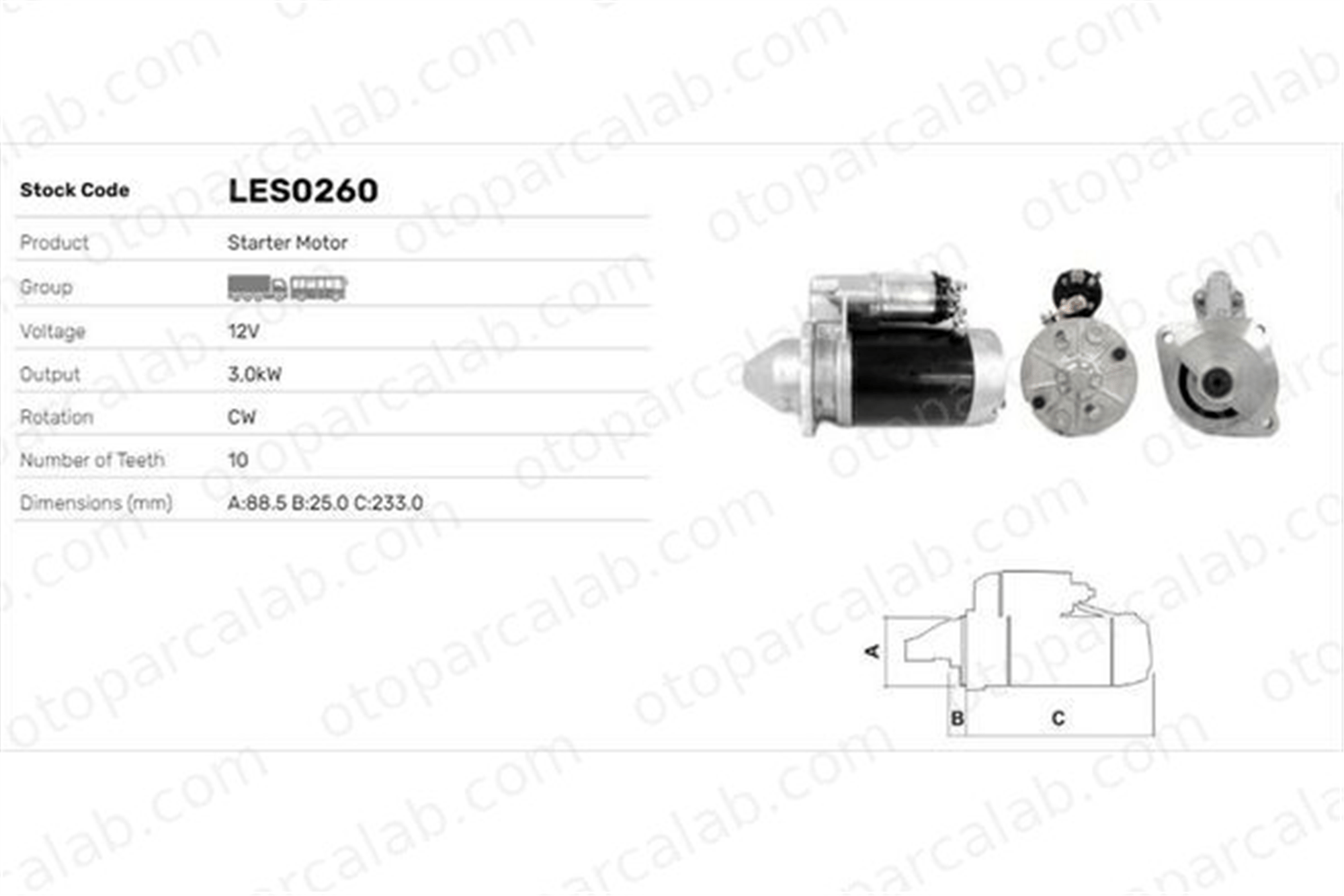 LUCAS ELEKTRIK LES0260 Marş Dinamosu ROVER 200 II Hatchback 100 / METRO Hatchback 905720100079 TJG911023B