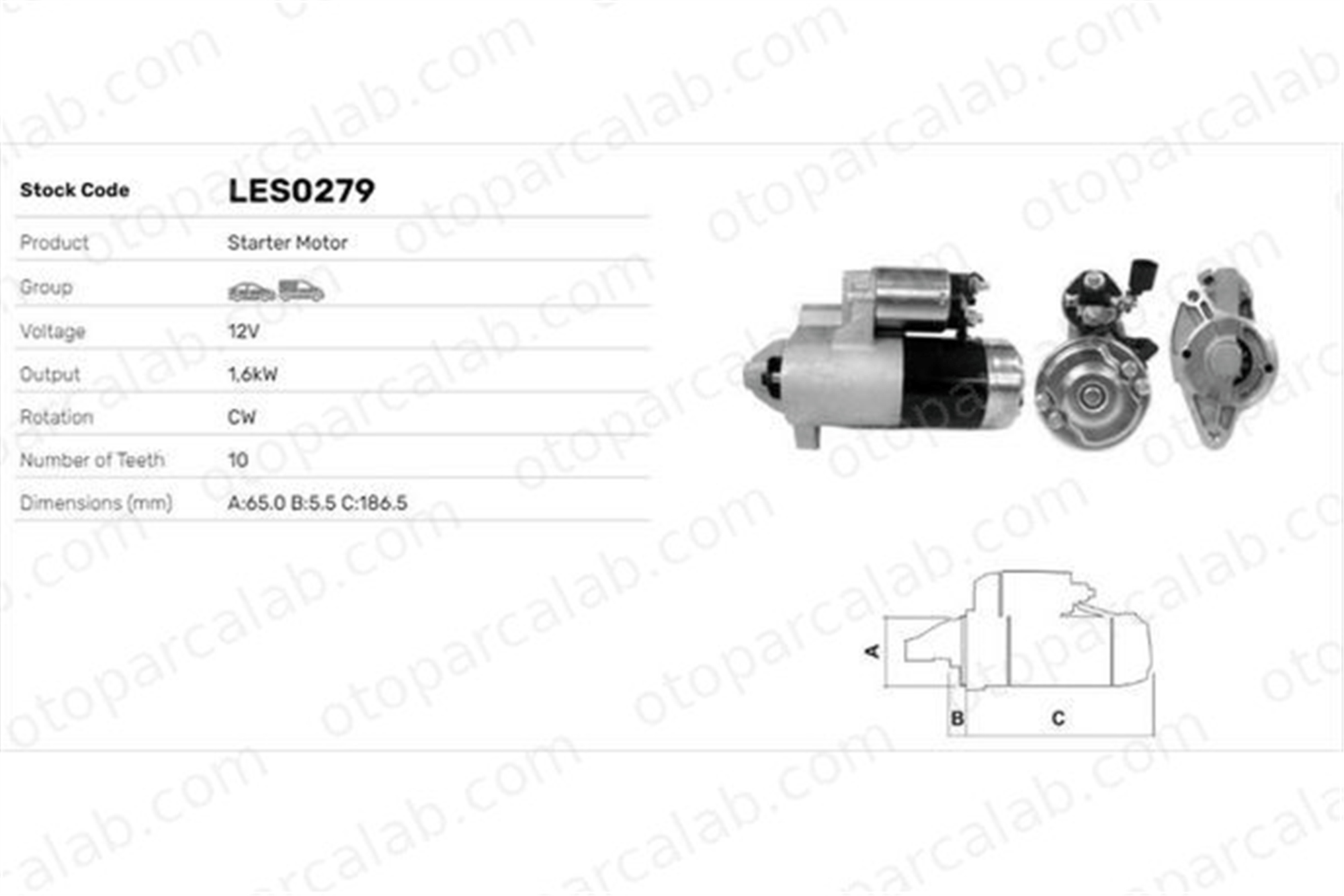 LUCAS ELEKTRIK LES0279 Marş Dinamosu JEEP CHEROKEE 56041136AB 56041436AA