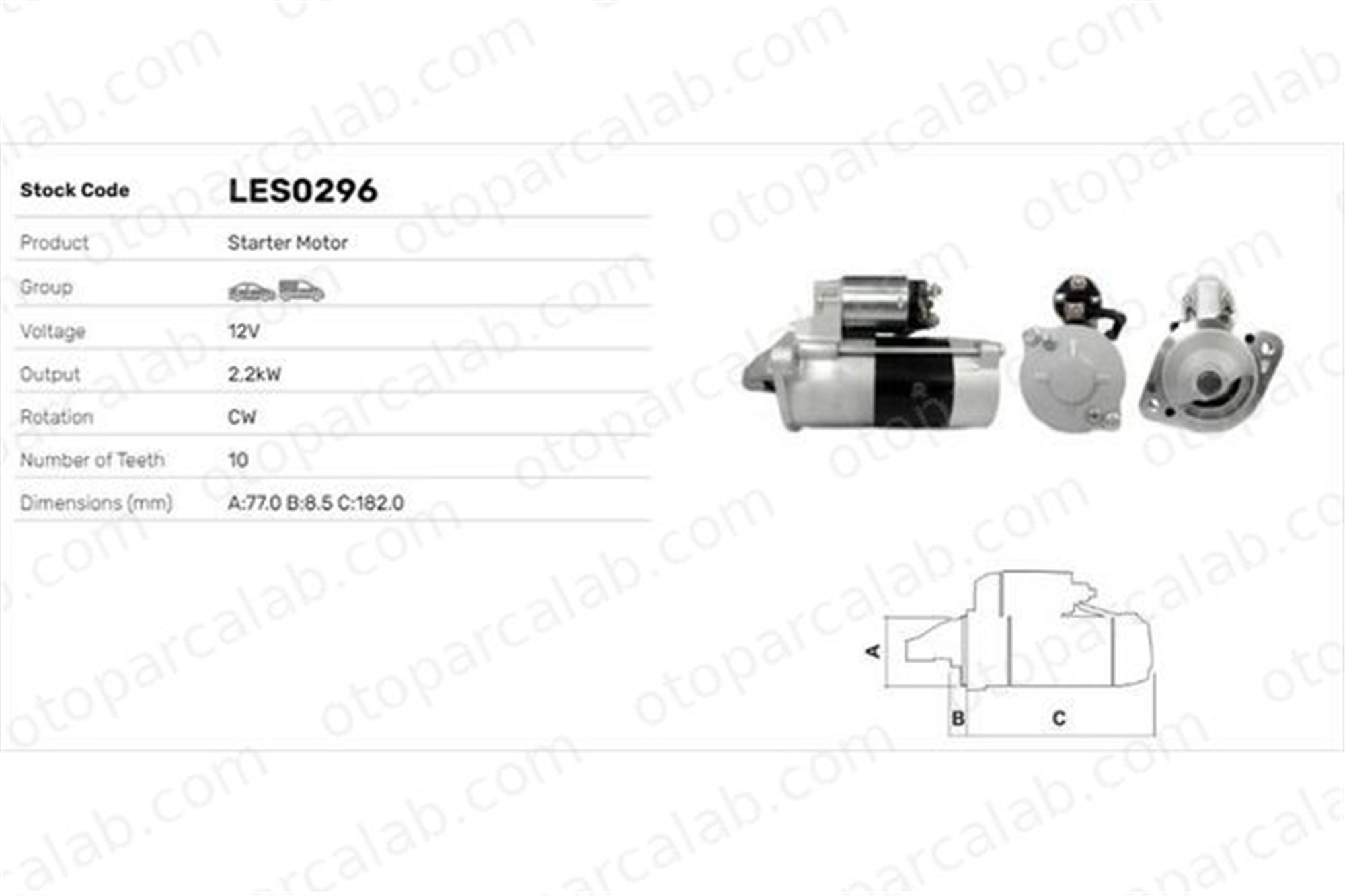 LUCAS ELEKTRIK LES0296 Marş Dinamosu MITSUBISHI PAJERO SPORT I PAJERO III 3610042250 3610042350