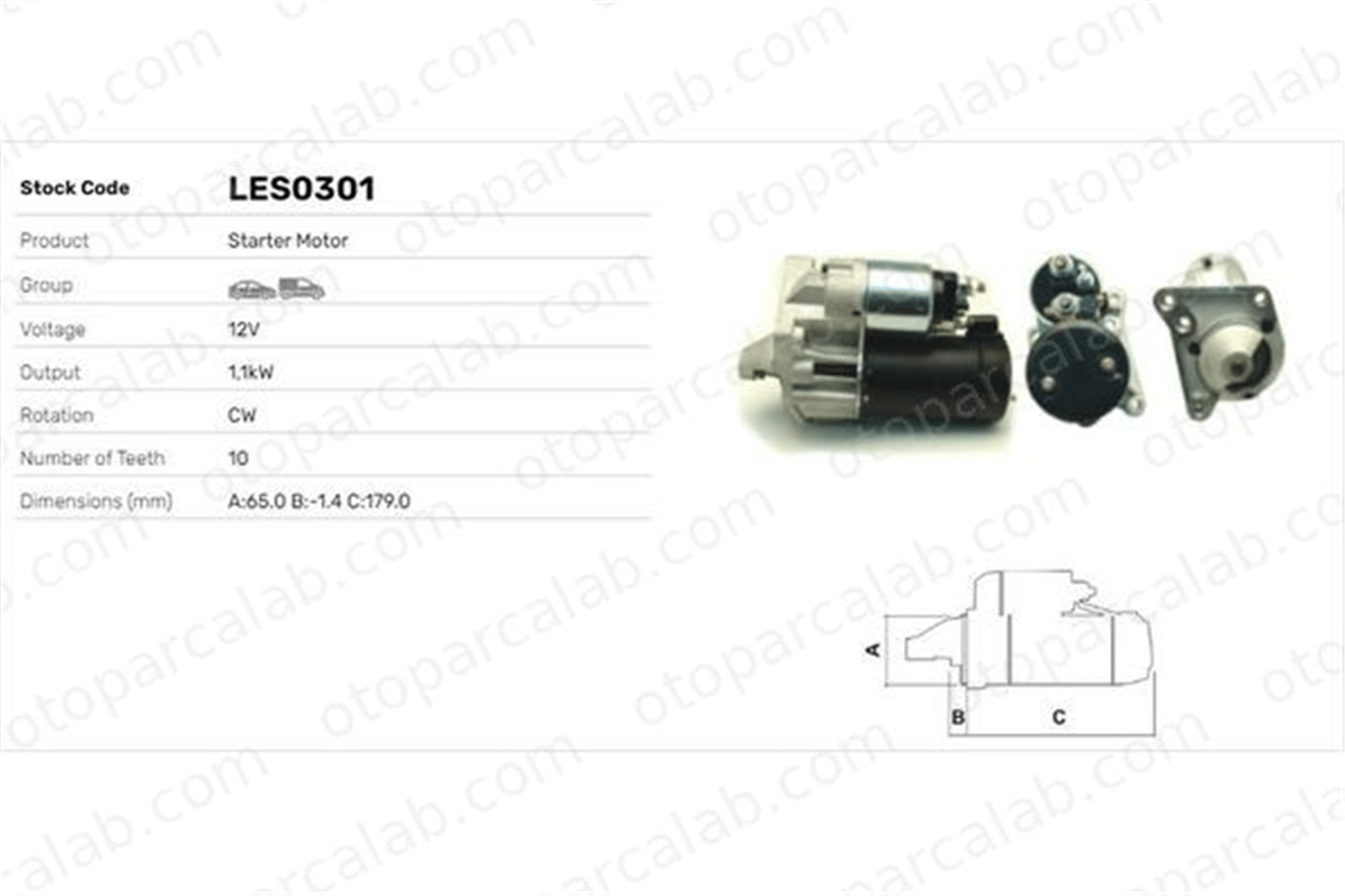 LUCAS ELEKTRIK LES0301 Marş Dinamosu RENAULT 11 9 310515 34557389