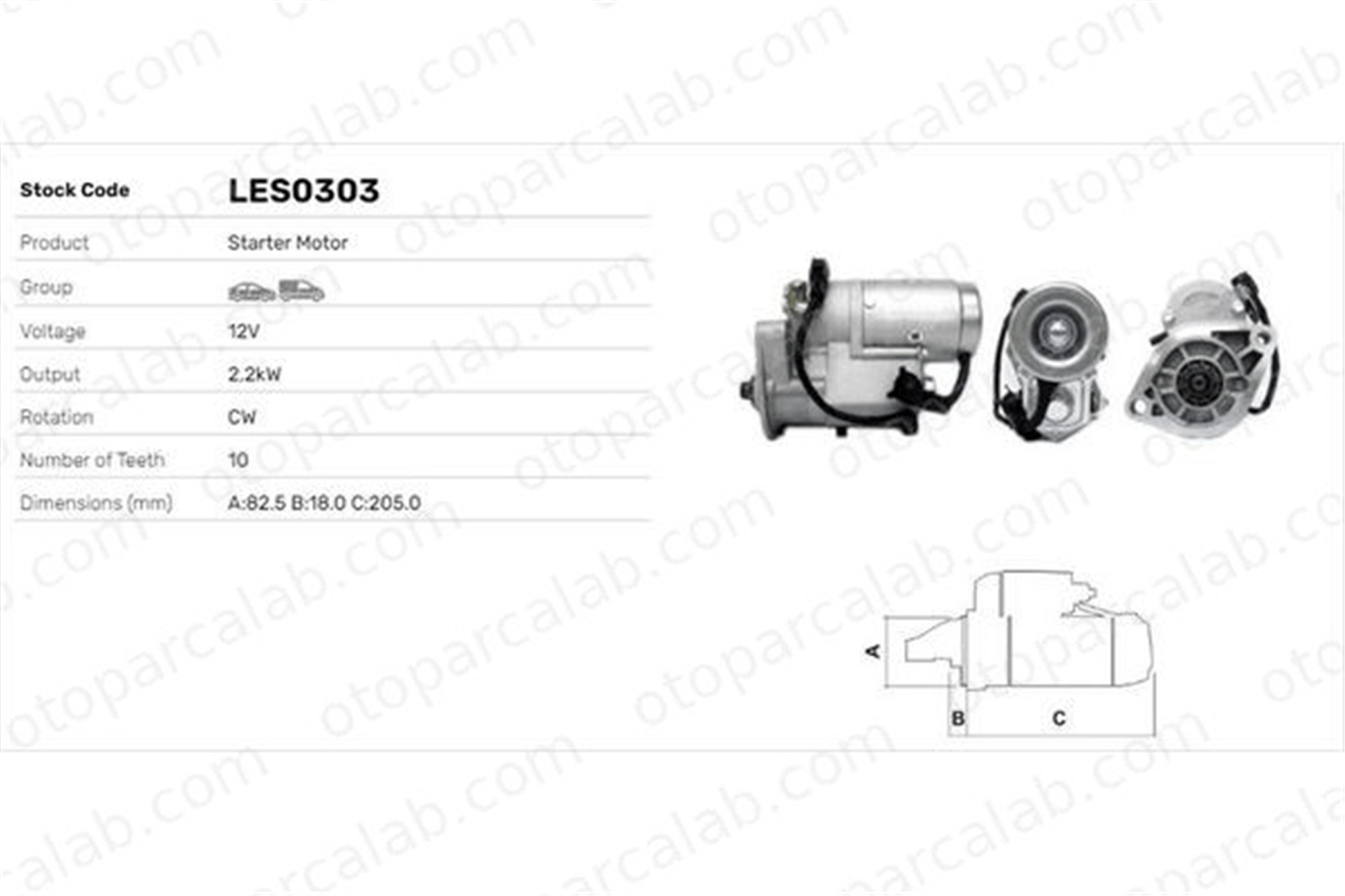 LUCAS ELEKTRIK LES0303 Marş Dinamosu TOYOTA HILUX VII Pick-up HIACE IV Panelvan/Van 281000L040 281000L042