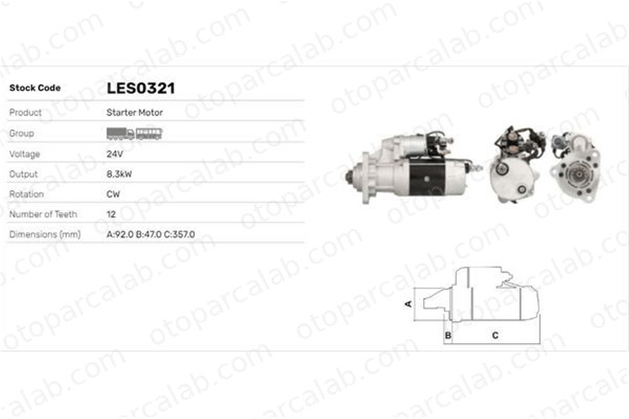 LUCAS ELEKTRIK LES0321 Marş Dinamosu MERCEDES-BENZ AROCS ACTROS MP4 / MP5 41515001 0041515001
