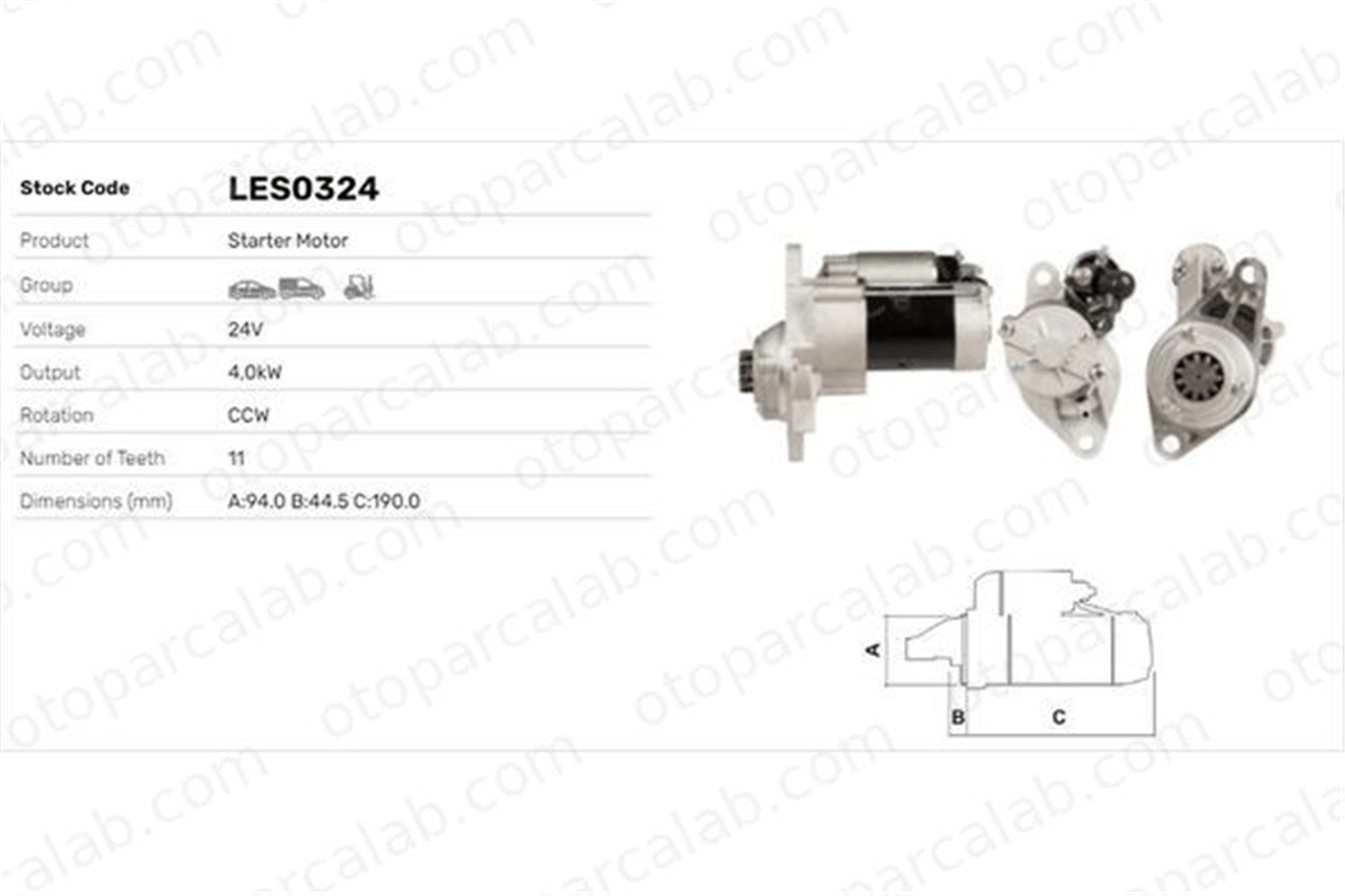 LUCAS ELEKTRIK LES0324 Marş Dinamosu SAAB 9-3 9-5 15250511 8970324642