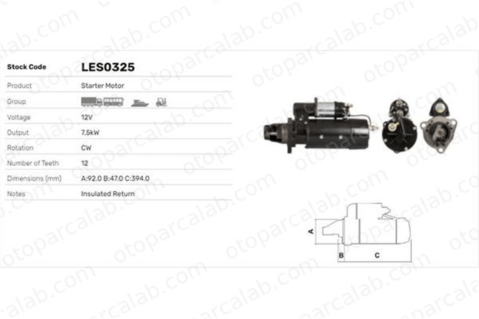 LUCAS ELEKTRIK LES0325 Marş Dinamosu FORD MONDEO V Hatchback MONDEO V Sedan R2189 0R2189