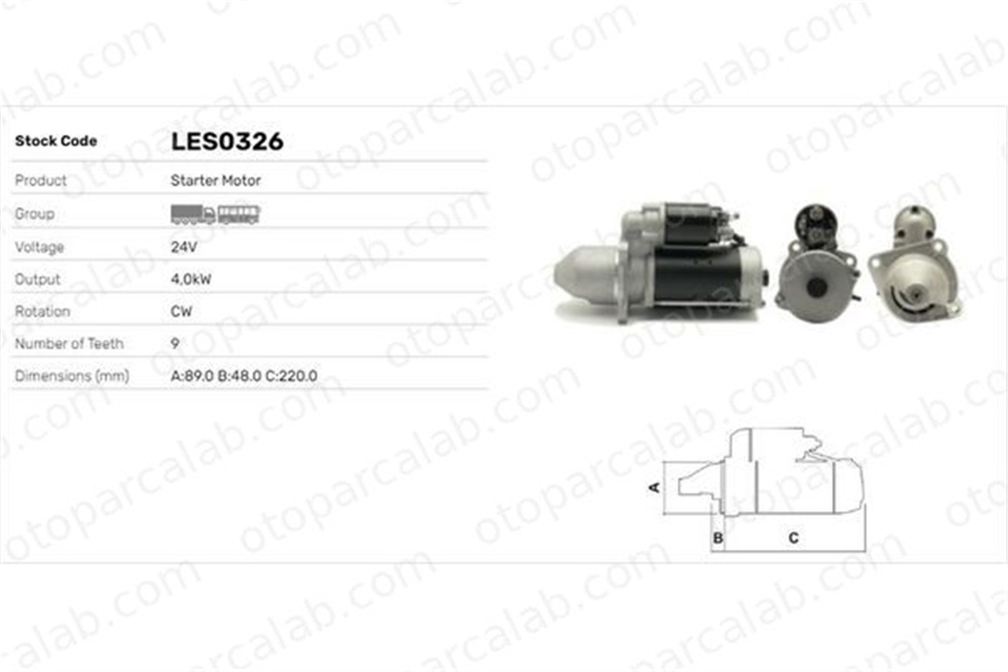 LUCAS ELEKTRIK LES0326 Marş Dinamosu MAN F90 SCANIA R II 1231003 0001231003