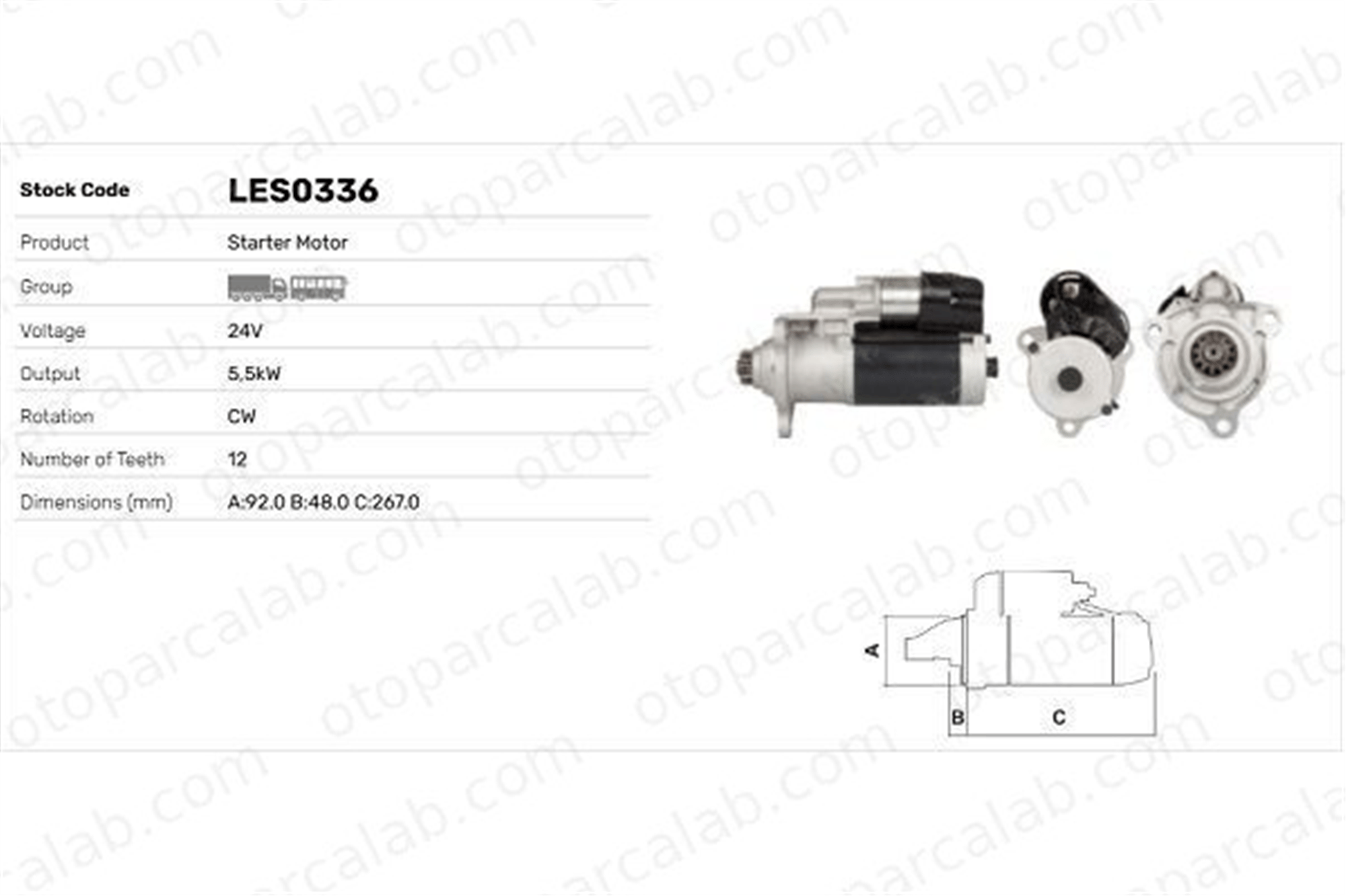 LUCAS ELEKTRIK LES0336 Marş Dinamosu SCANIA R II P II 1447911 1604246