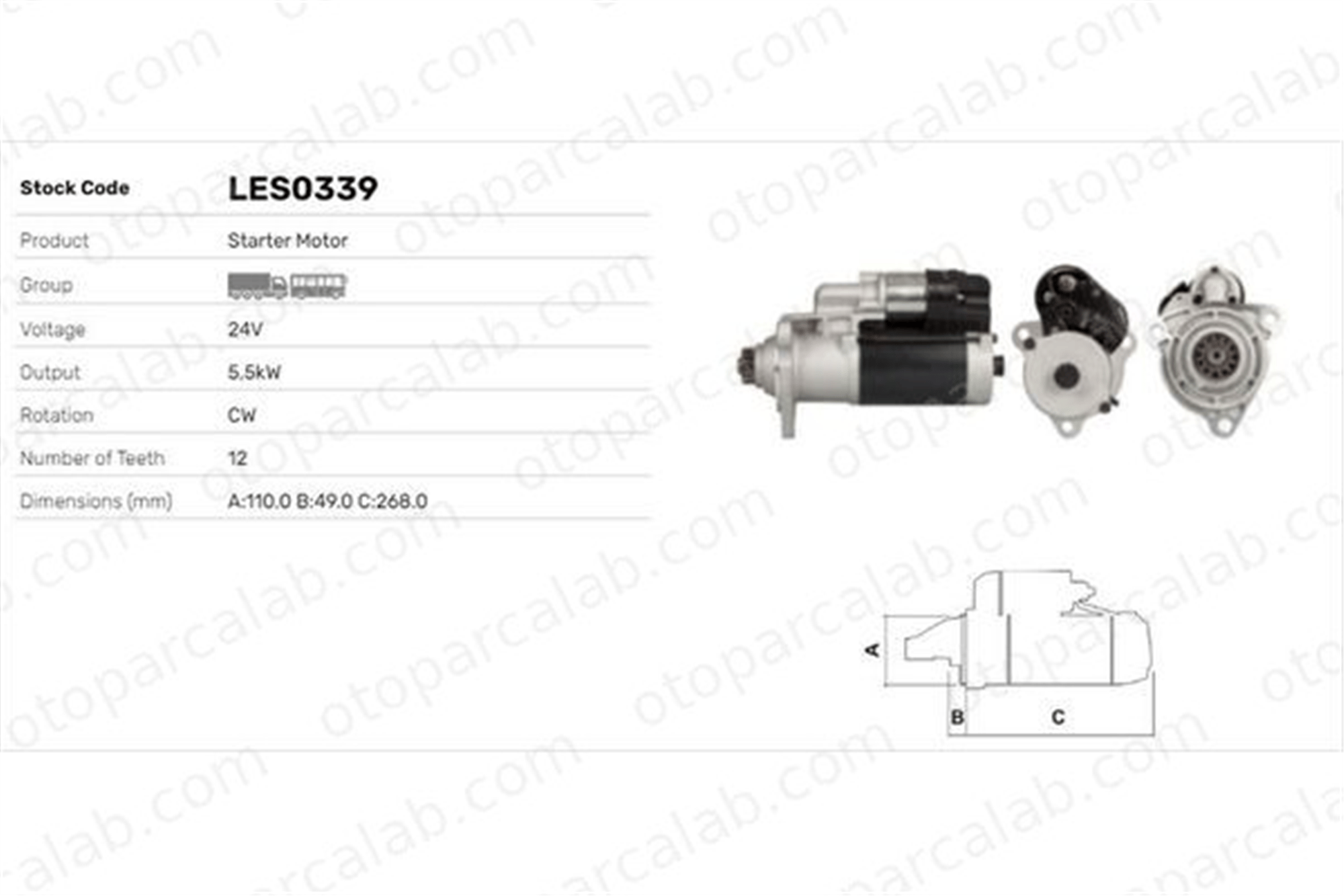 LUCAS ELEKTRIK LES0339 Marş Dinamosu DAF XF II XD 1528597 1540484