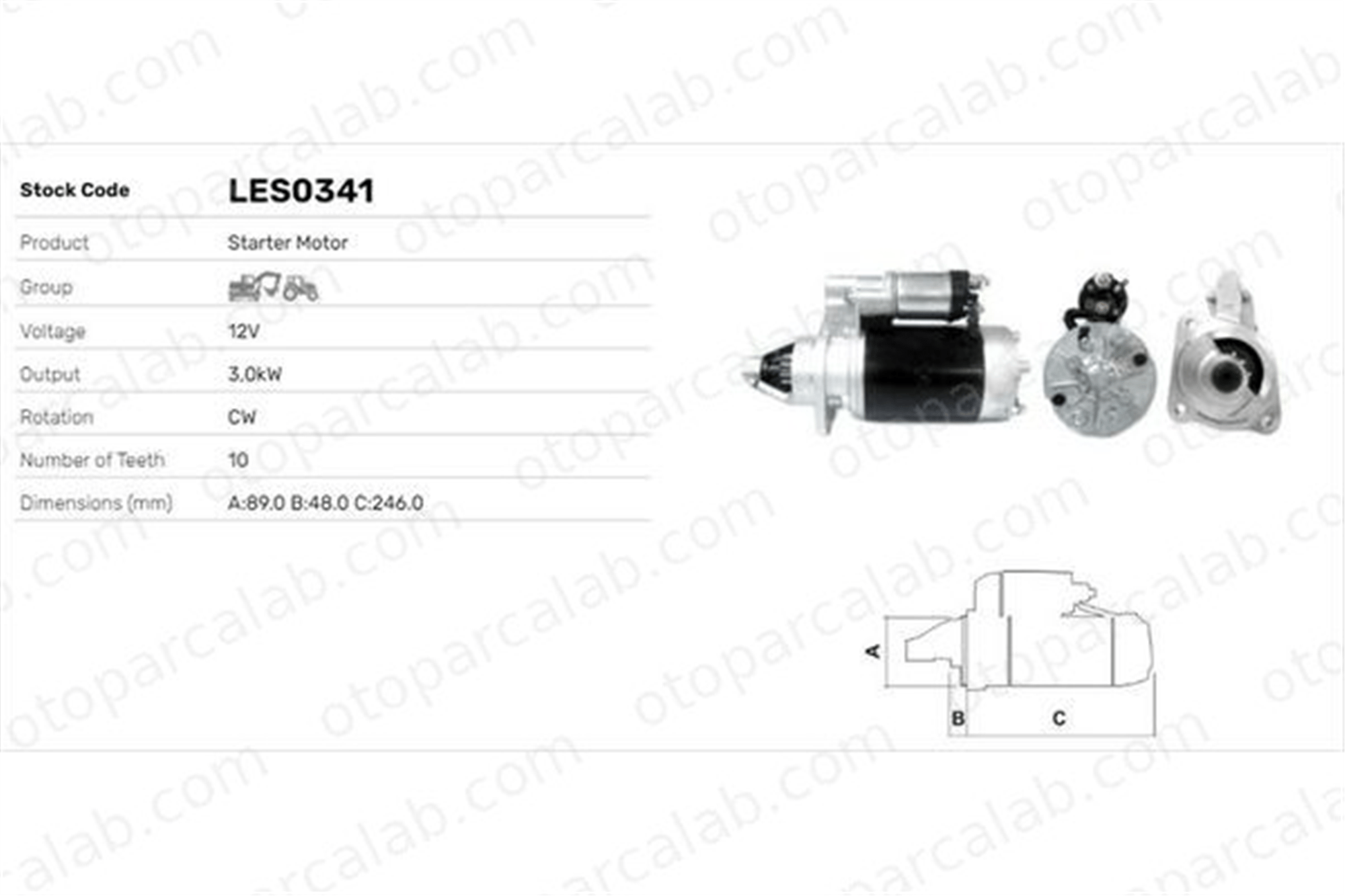 LUCAS ELEKTRIK LES0341 Marş Dinamosu INTERNATIONAL HARV. CM-Series C-Series 189330 403300R92