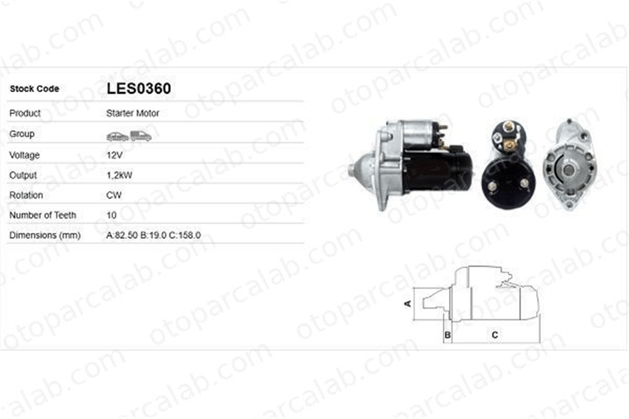 LUCAS ELEKTRIK LES0360 Marş Dinamosu OPEL ANTARA A DAEWOO NUBIRA Sedan 90518627 96430345