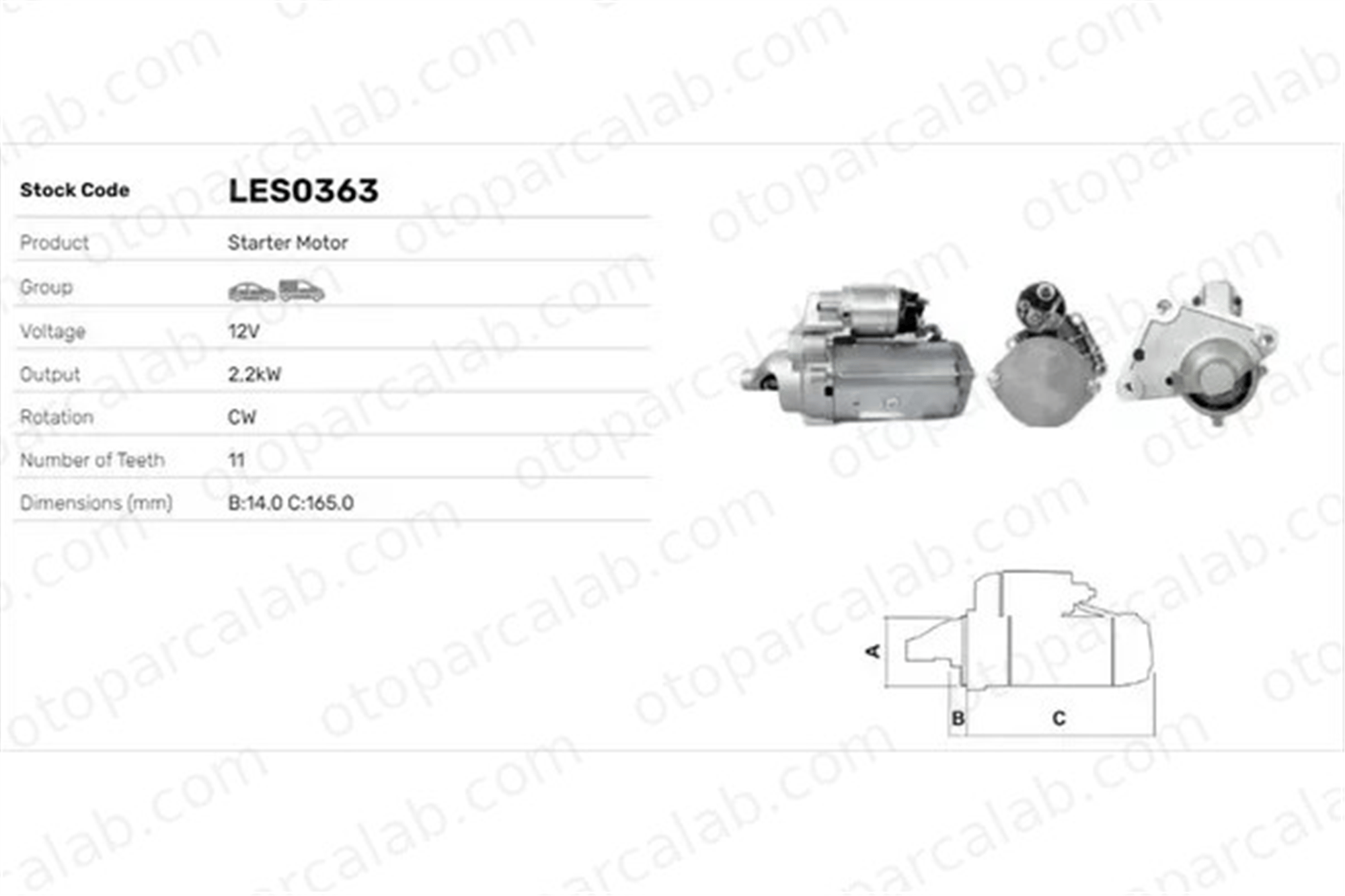 LUCAS ELEKTRIK LES0363 Marş Dinamosu PEUGEOT PARTNER Kasa/büyük limuzin CITROËN BERLINGO Kasa/büyük limuzin 12417805098 5802AE