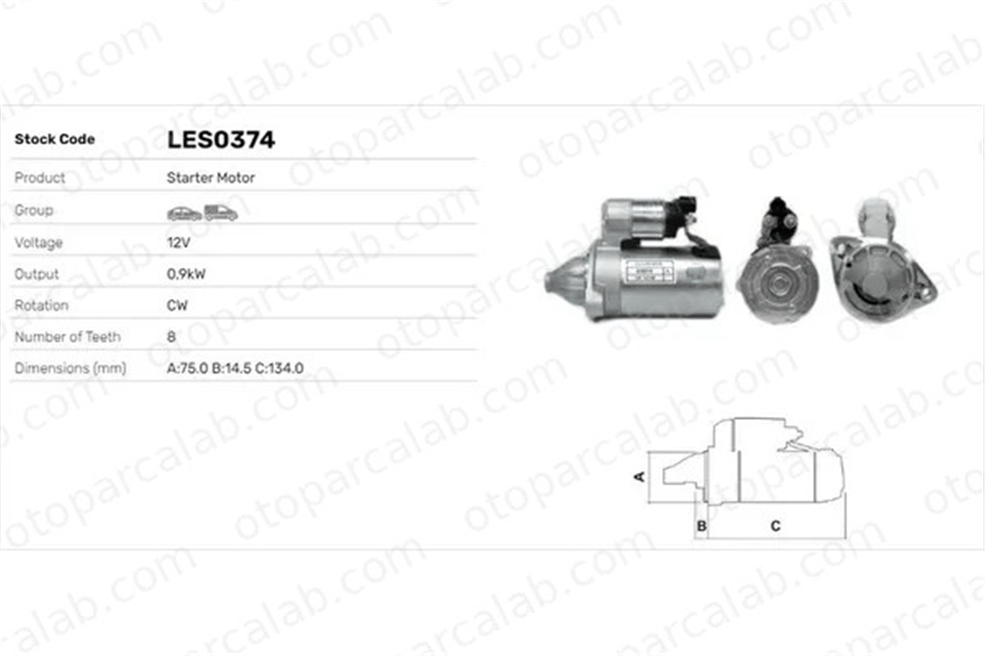 LUCAS ELEKTRIK LES0374 Marş Dinamosu KIA PICANTO II HYUNDAI i10 I 3610003100 3610003150