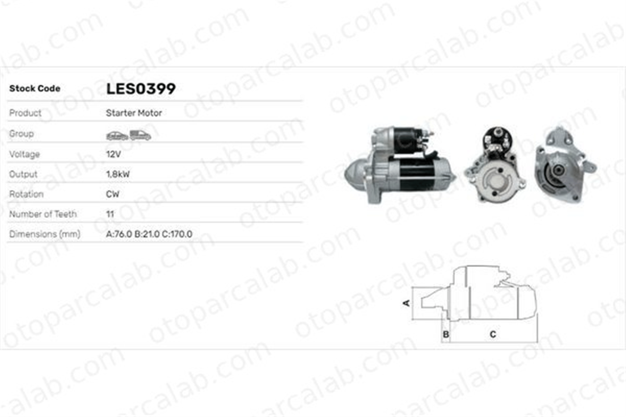 LUCAS ELEKTRIK LES0399 Marş Dinamosu BMW 3 3 Touring 12412247063 12412249295