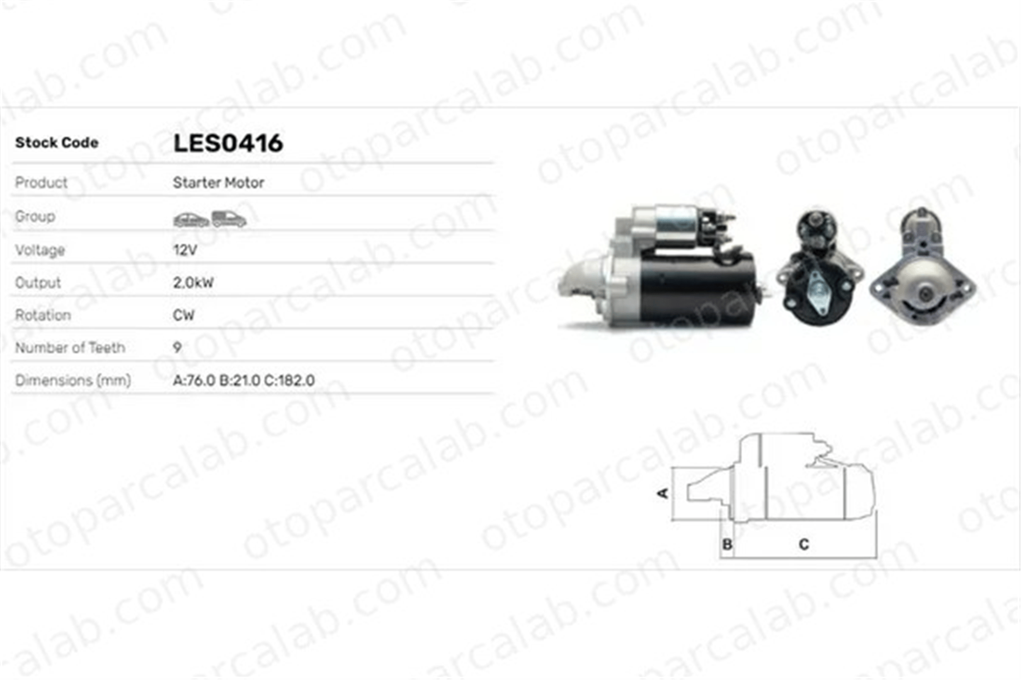 LUCAS ELEKTRIK LES0416 Marş Dinamosu BMW 5 5 Touring 12412344232 12412179676