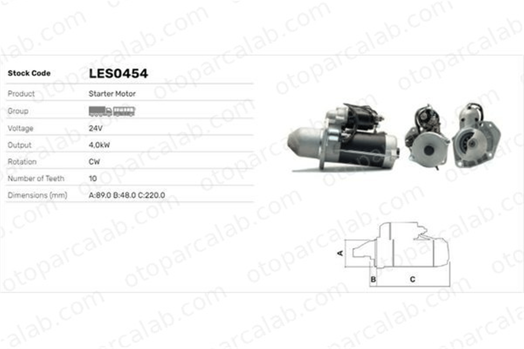 LUCAS ELEKTRIK LES0454 Marş Dinamosu IVECO STRALIS II EUROCARGO V 5801381129 4892338
