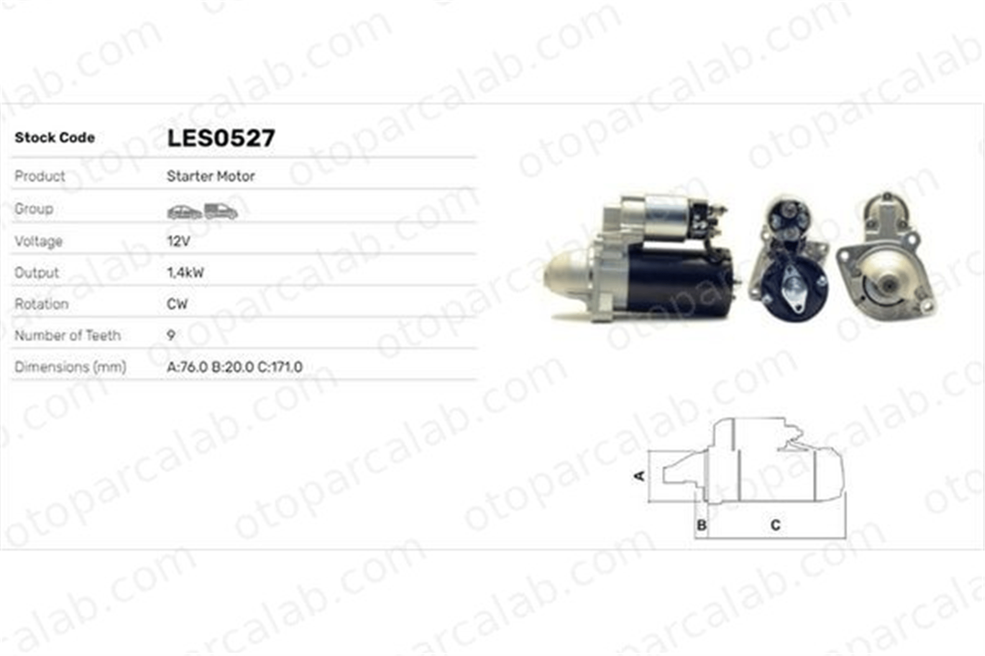 LUCAS ELEKTRIK LES0527 Marş Dinamosu BMW 3 3 Coupe 12417501738 12411712937