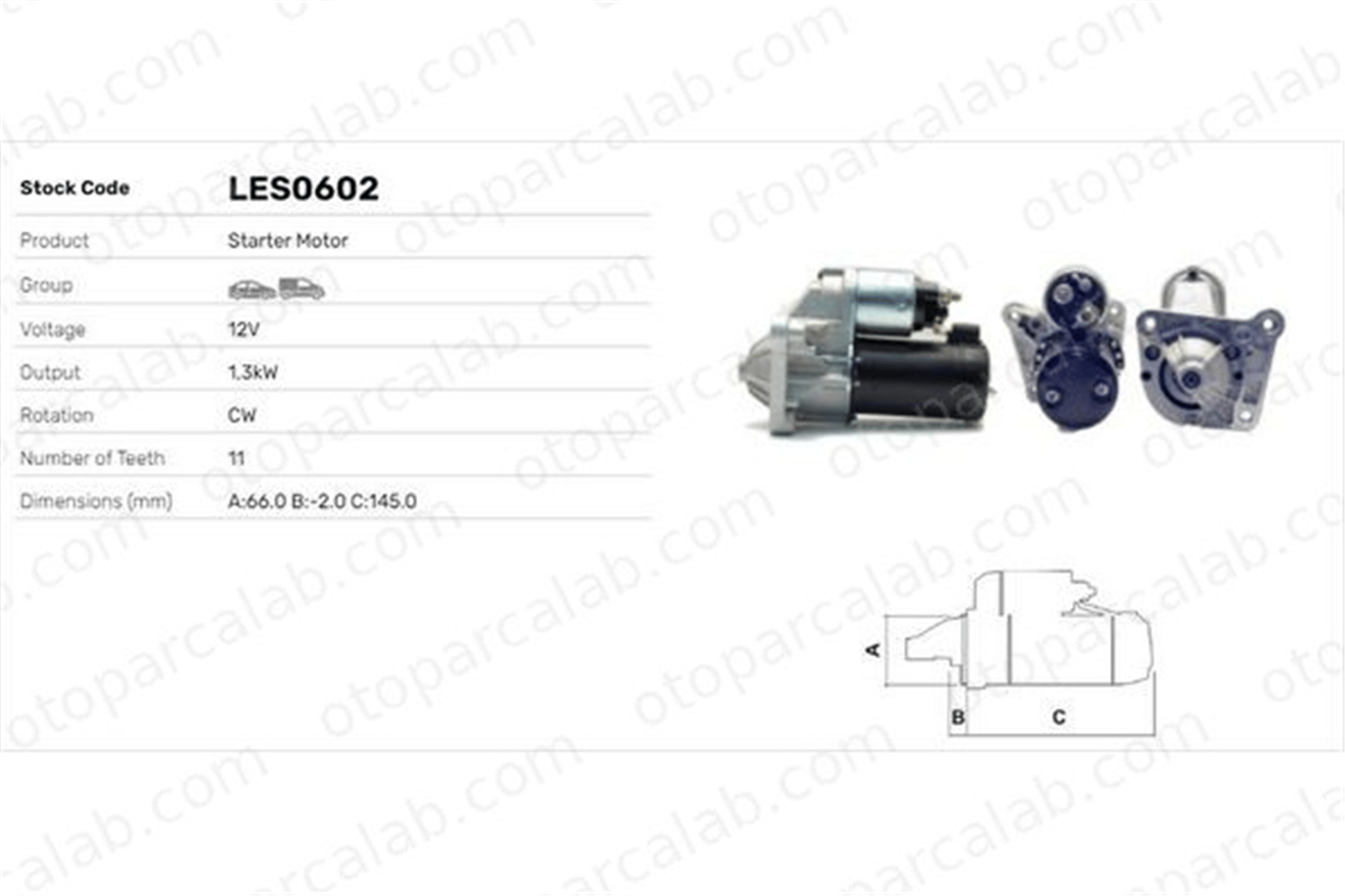 LUCAS ELEKTRIK LES0602 Marş Dinamosu RENAULT KANGOO Express KANGOO 8200143045 7700113627