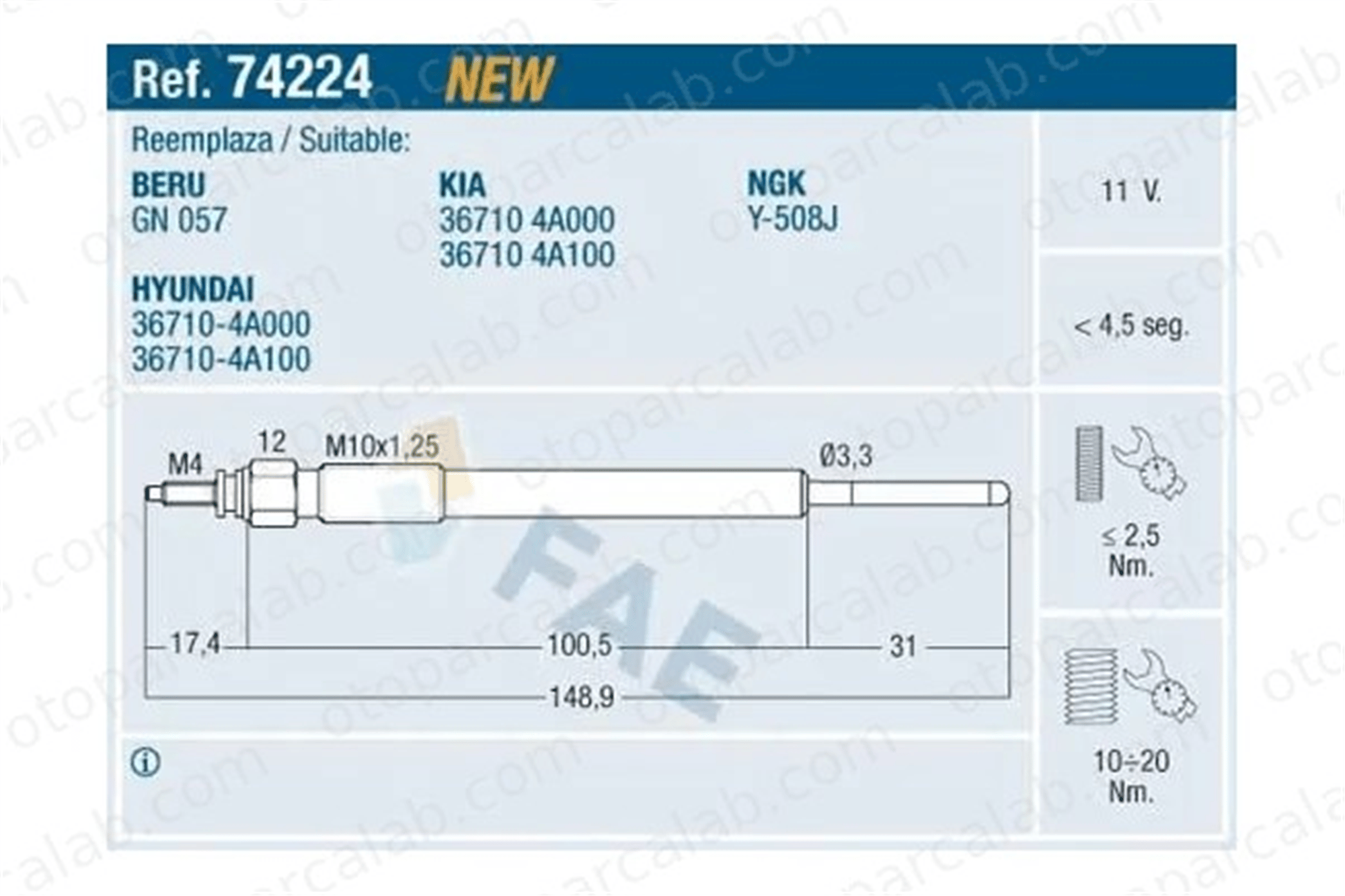 MADE IN KOREA 367104A710 Isıtma Bujisi HYUNDAI H-1 Cargo H-1 Panelvan/Van 367104A000 367104A100