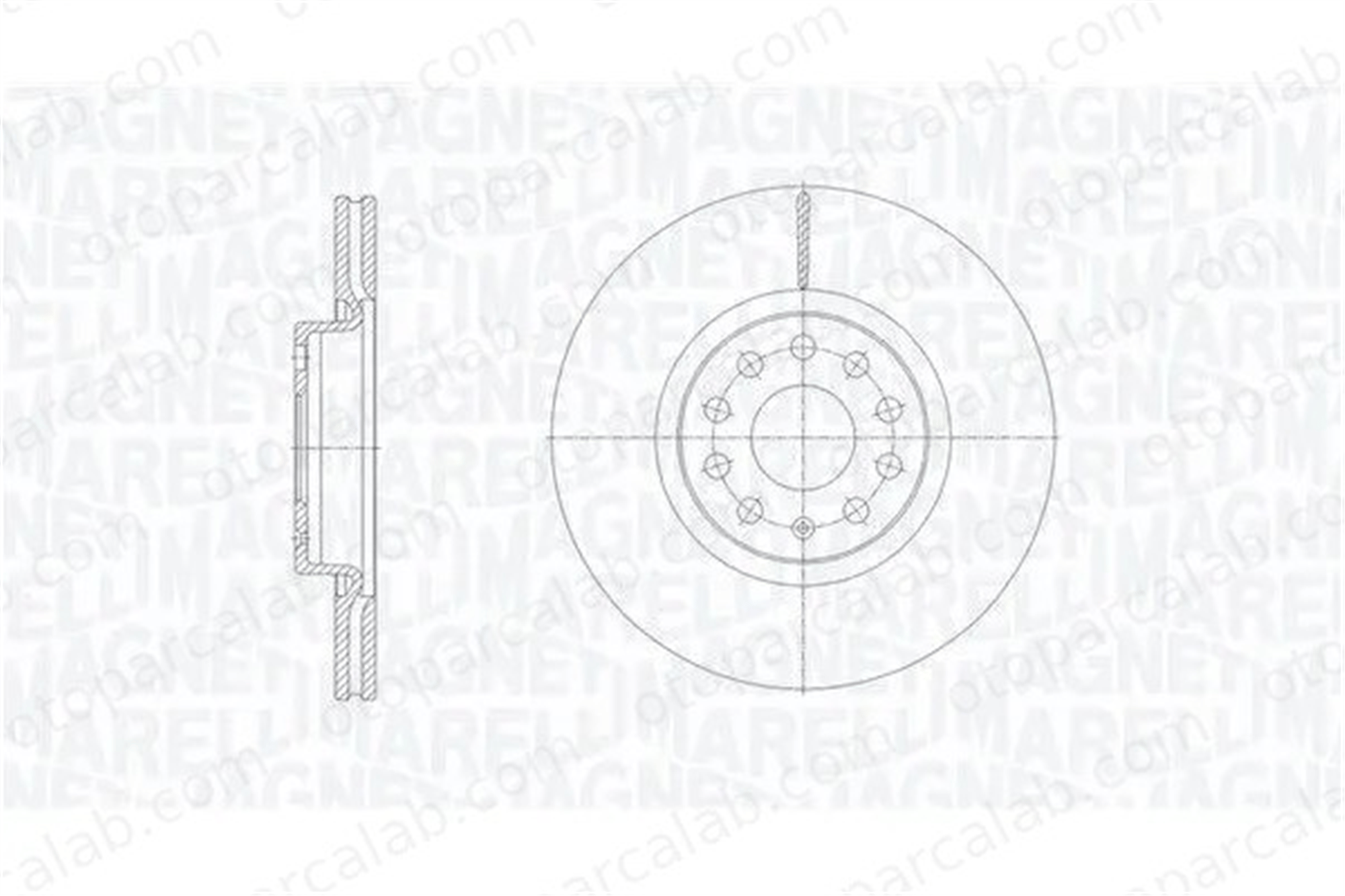 MAGNETI MARELLI 361302040126 Fren Disk Ayna Ön Sağ ve Sol AUDI A3 Sportback A3 1K0615301AA 5N0615301