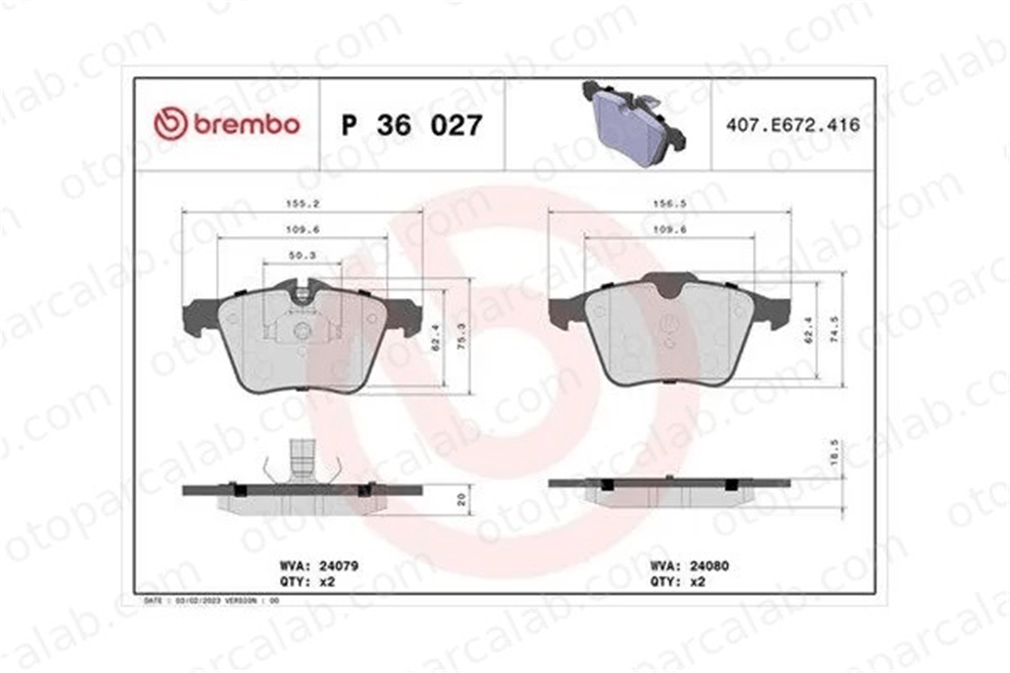 MAGNETI MARELLI 363700436027 Fren Disk Balata Ön JAGUAR XF I XJ 363700436027 2C2C40926